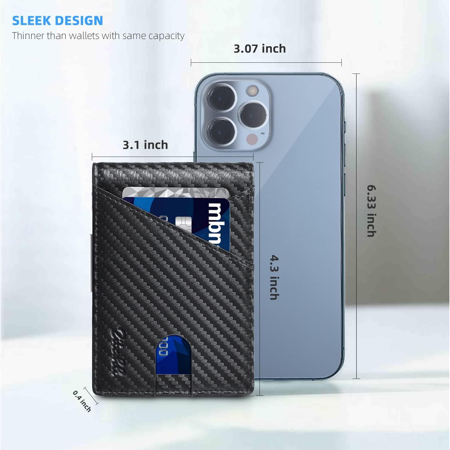 Billetera Zitahli para Hombres con Clip y Bloqueo RFID - Negra