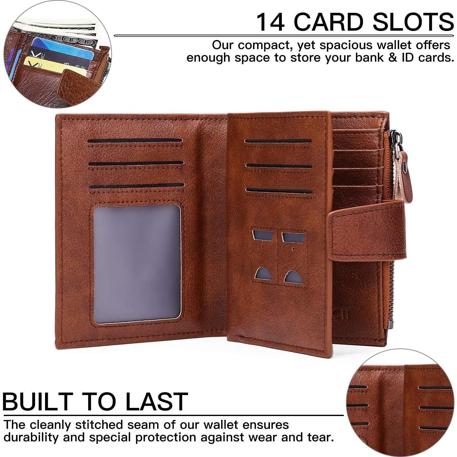 Cartera de cuero FALAN MULE para hombres con bloqueo RFID