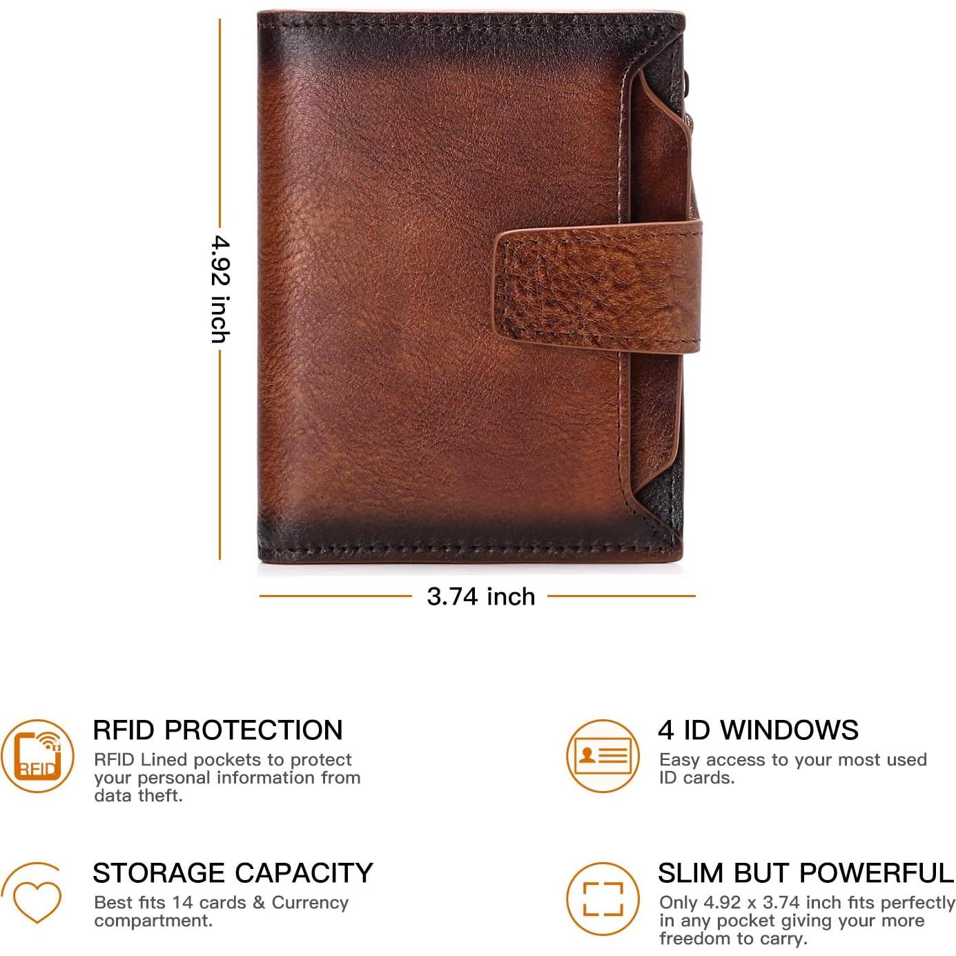 Cartera de cuero FALAN MULE para hombres con bloqueo RFID