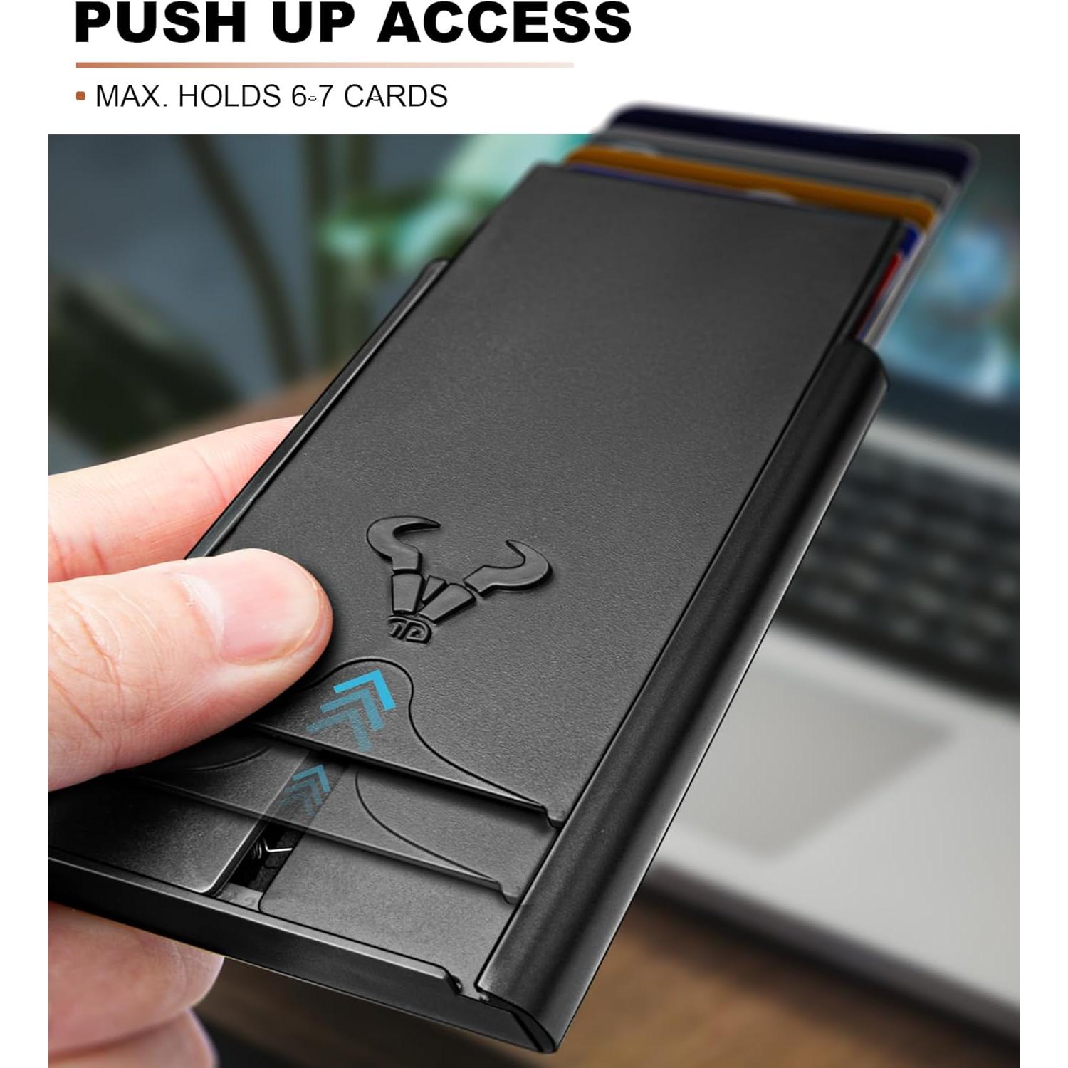 Billetera delgada Bulliant para hombre con clip y bloqueo RFID