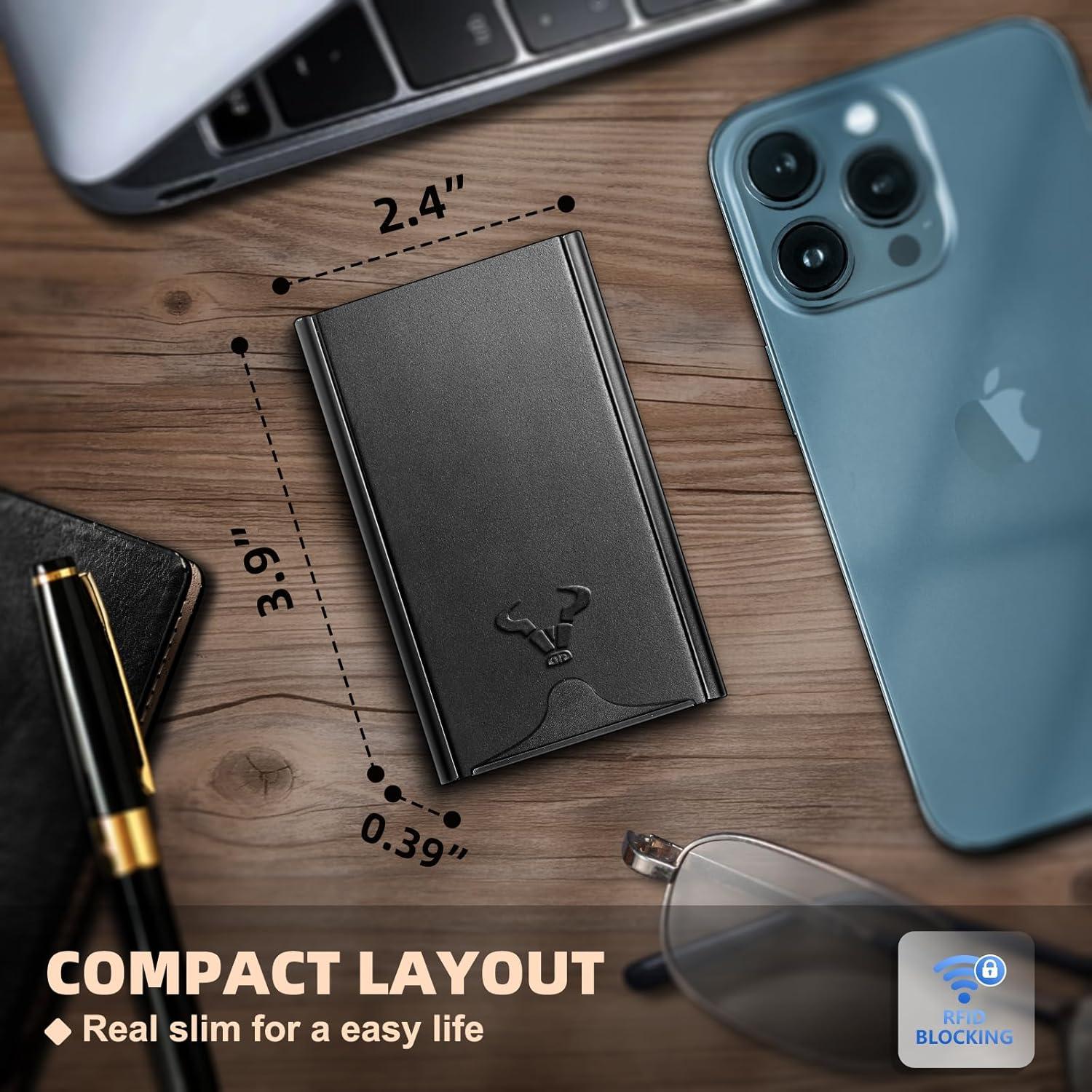 Billetera delgada Bulliant para hombre con clip y bloqueo RFID