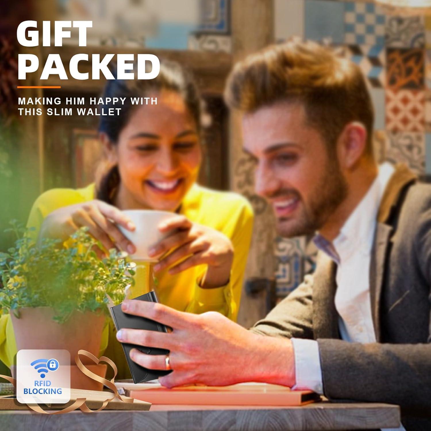 Billetera delgada Bulliant para hombre con clip y bloqueo RFID