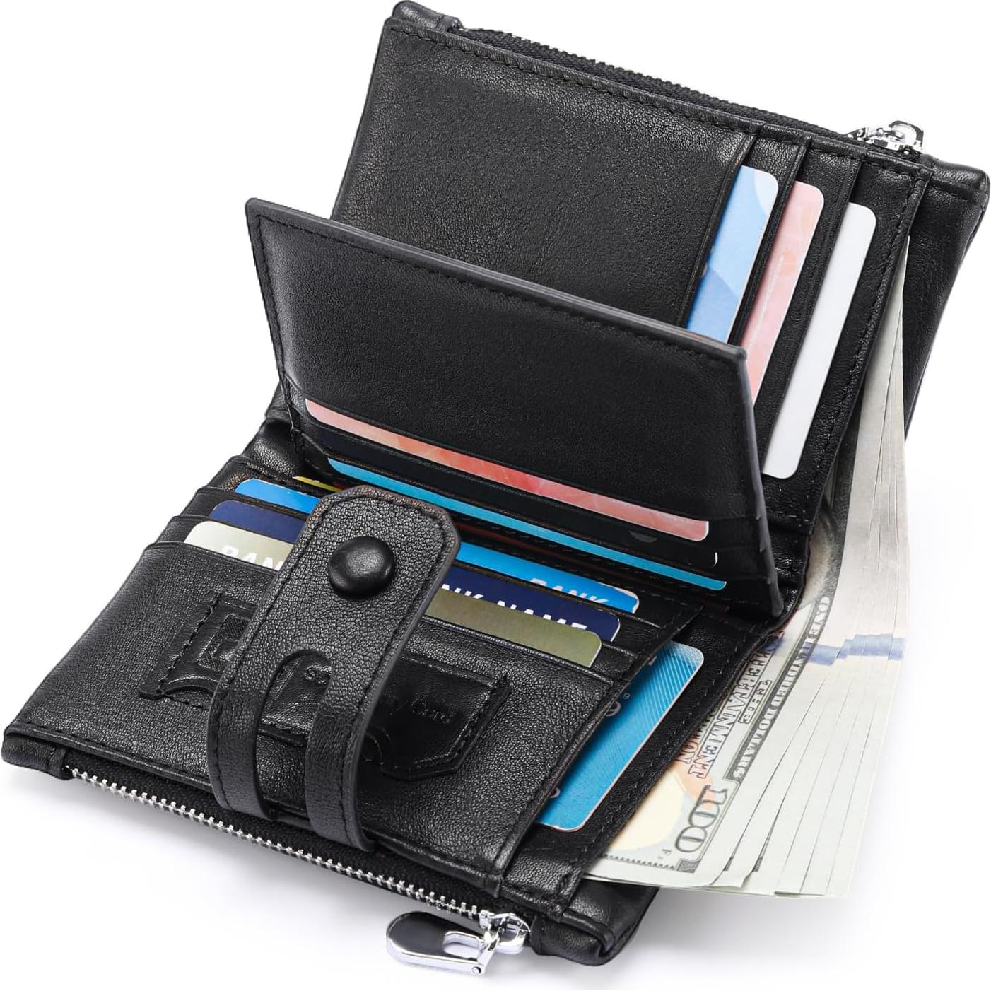 Billetera de cuero FALAN MULE para hombres con bloqueo RFID