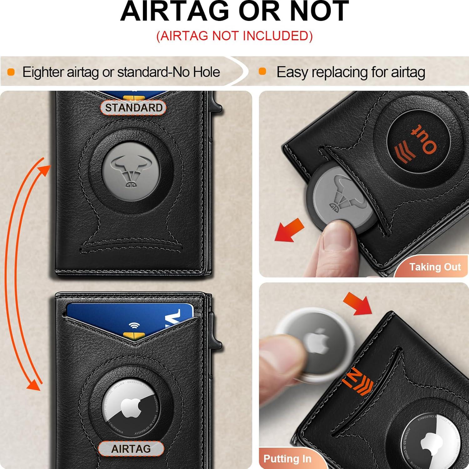 Billetera delgada Bulliant con clip y soporte para 9 tarjetas