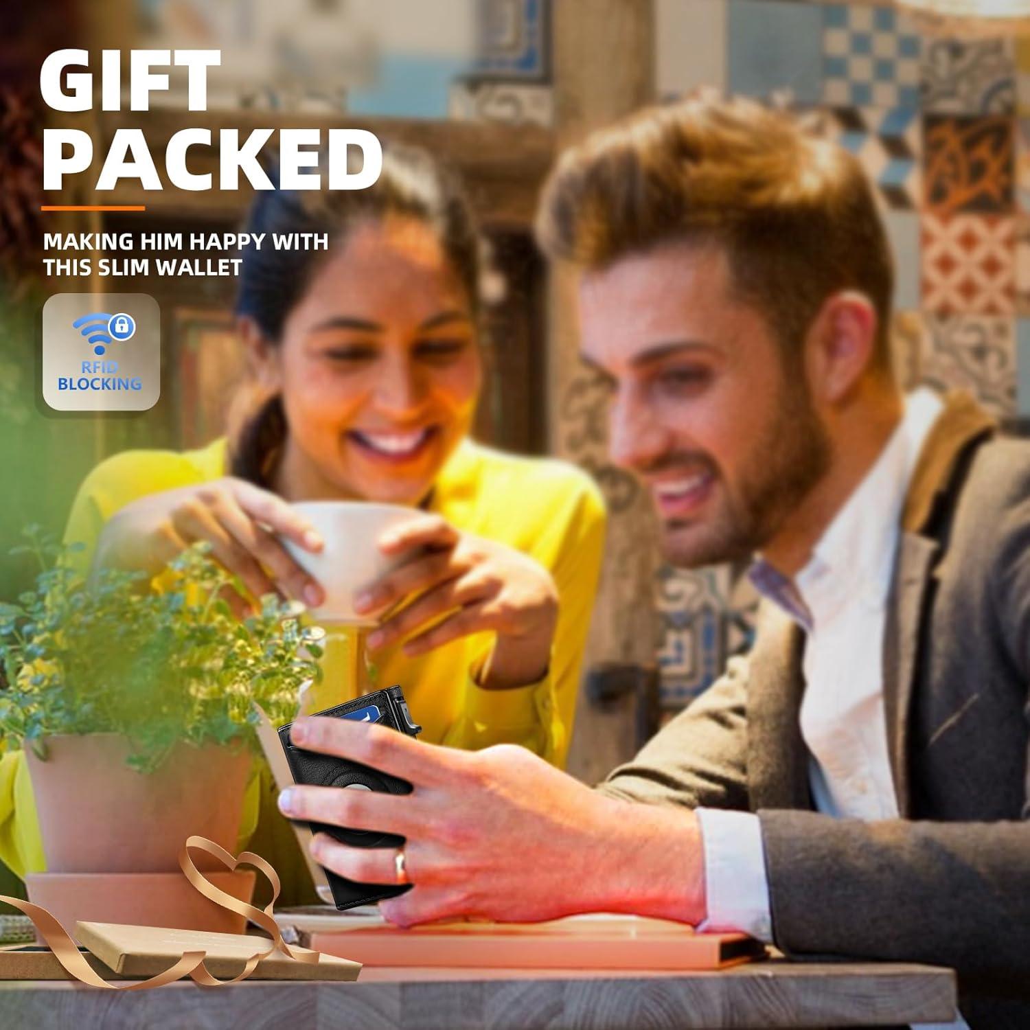 Billetera delgada Bulliant con clip y soporte para 9 tarjetas