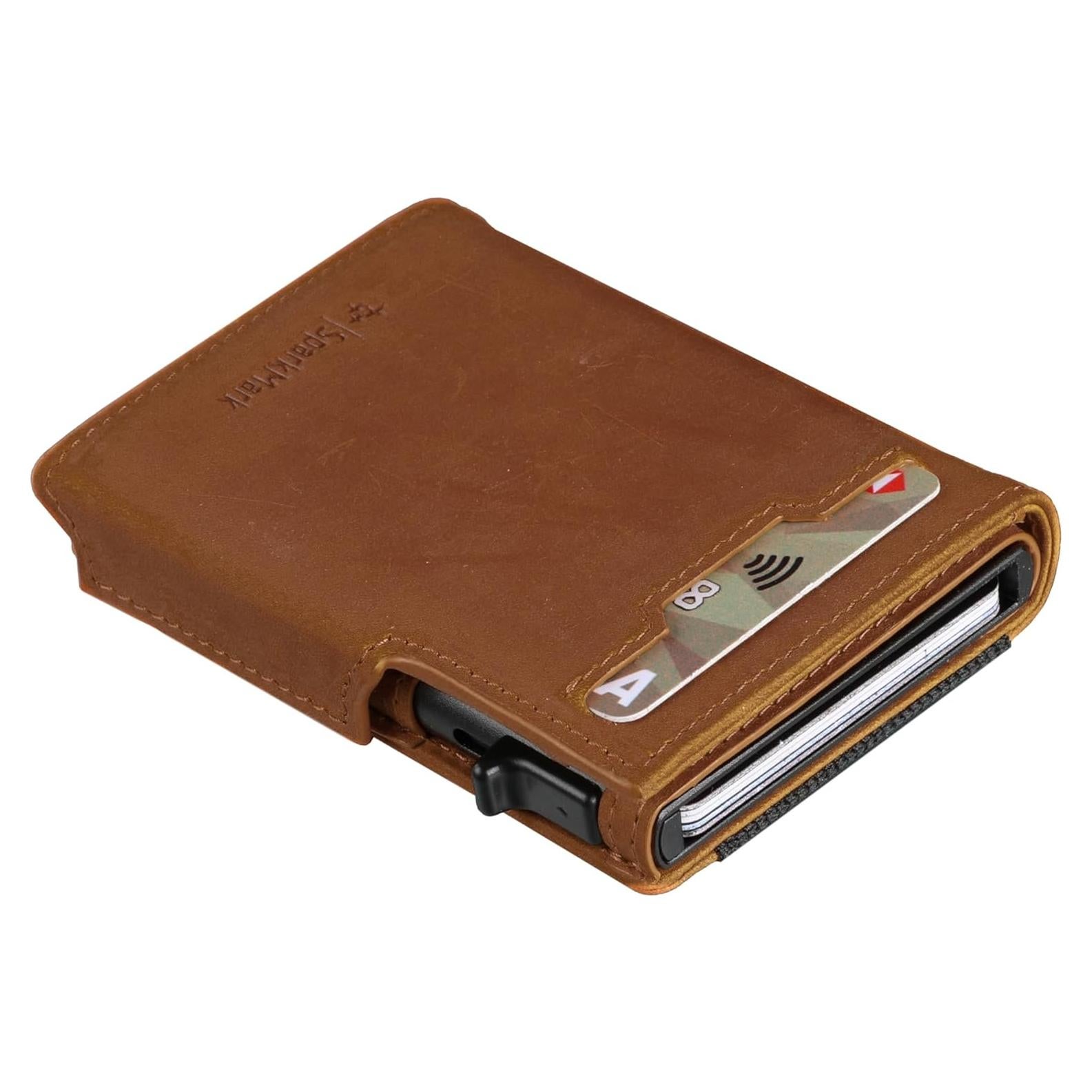 Billetera RFID Minimalista SparkMark para Hombres - Marrón Claro
