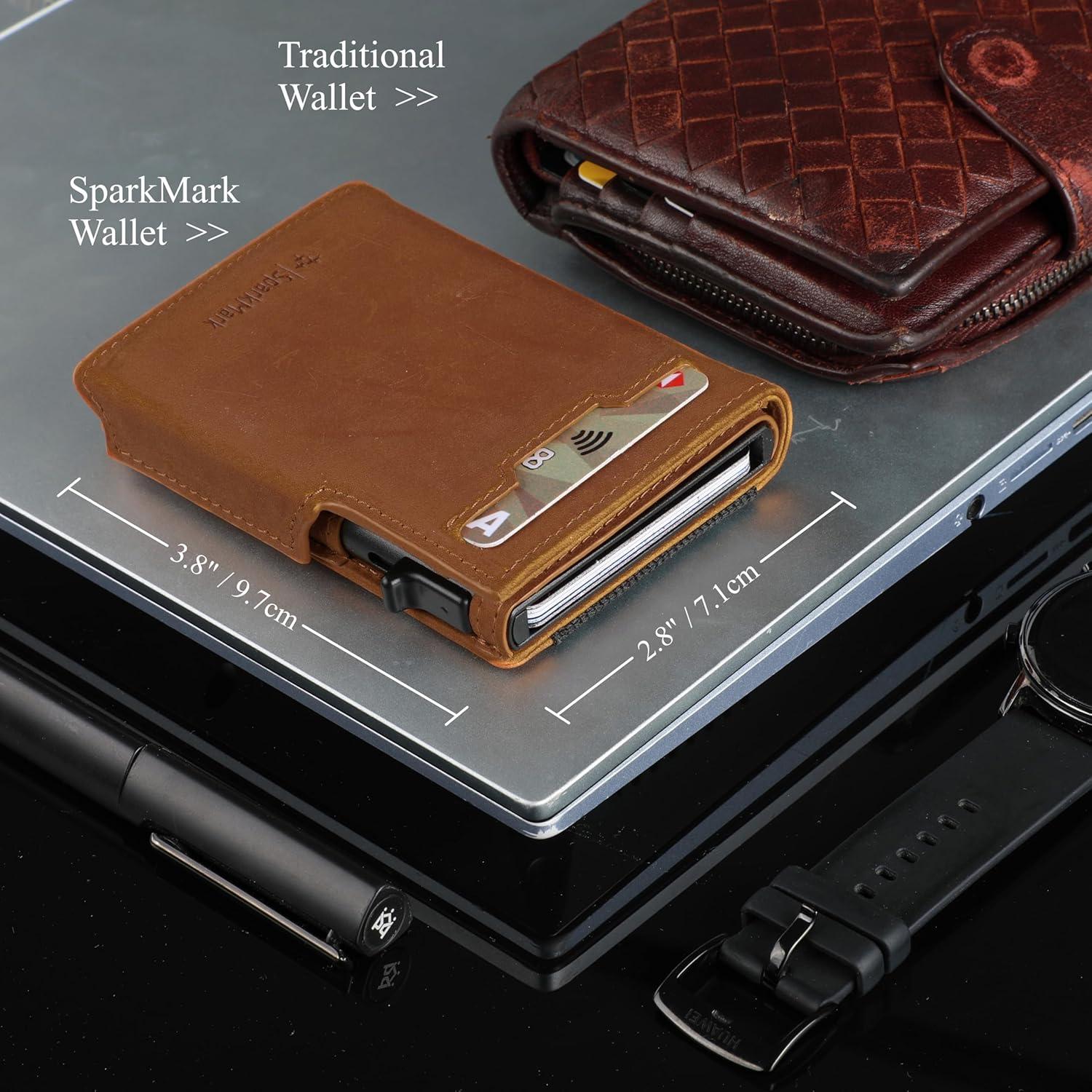 Billetera RFID Minimalista SparkMark para Hombres - Marrón Claro