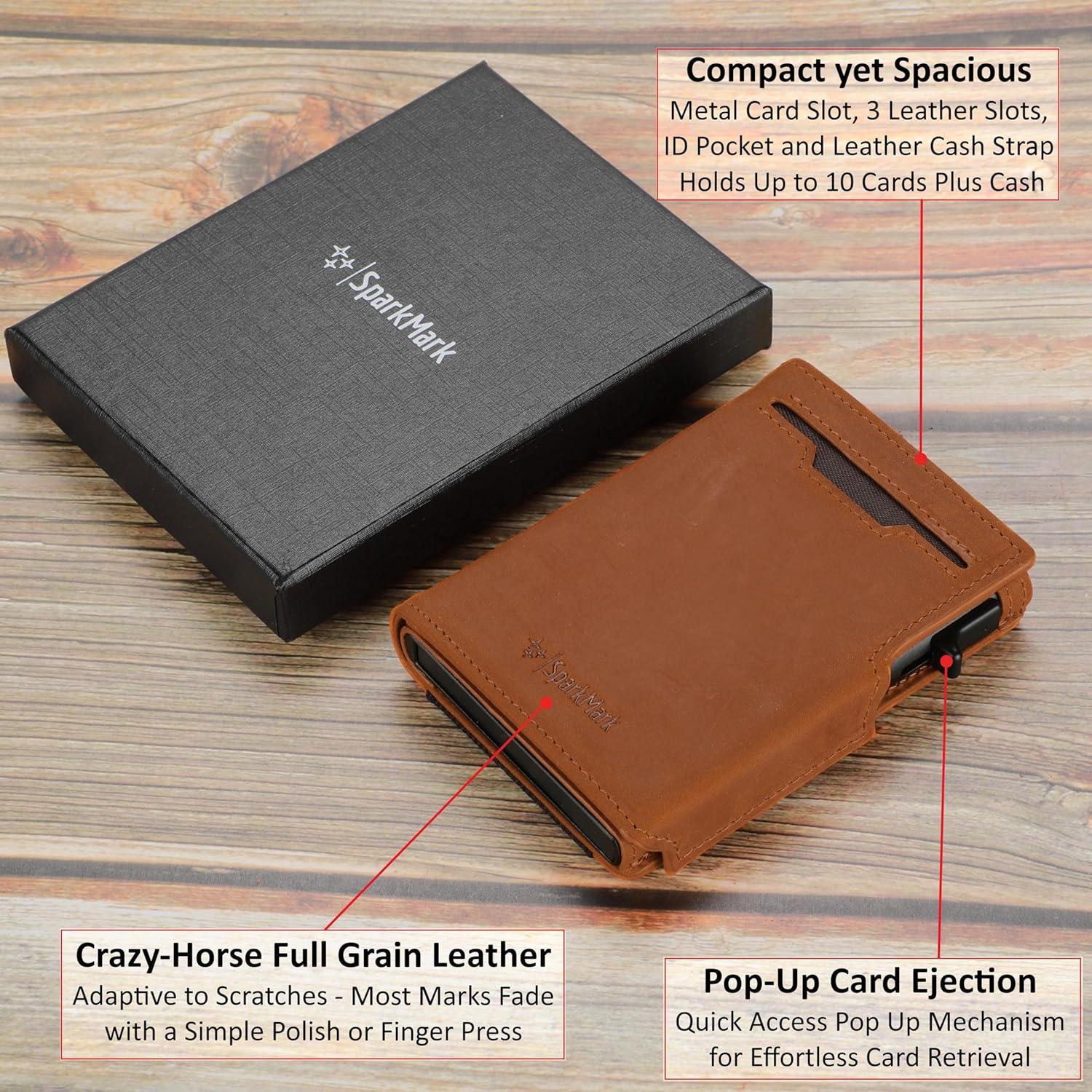 Billetera RFID Minimalista SparkMark para Hombres - Marrón Claro