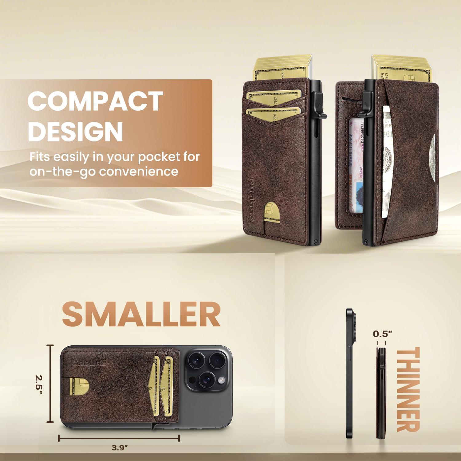 Cartera Slim RUNBOX RFID Minimalista para Hombres - Gunmetal