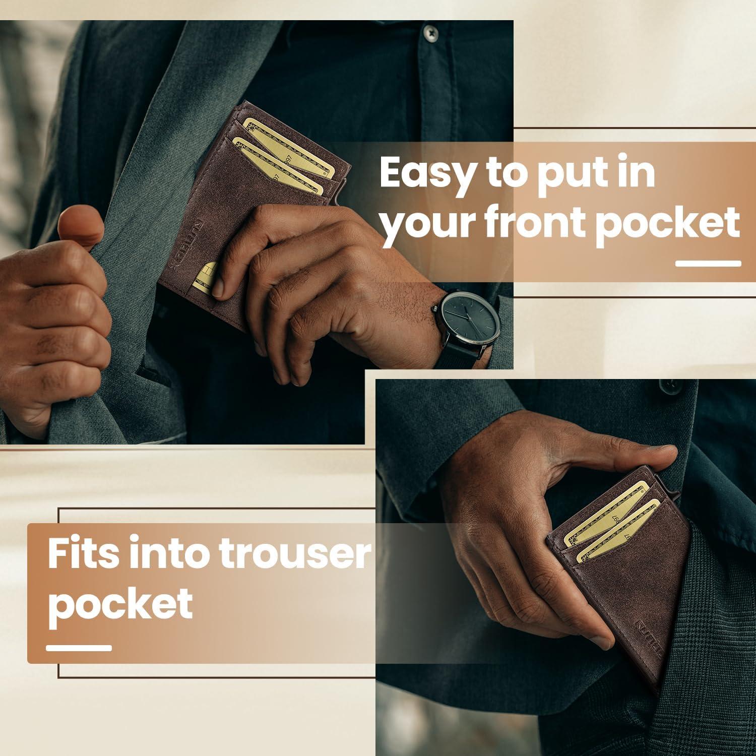 Cartera Slim RUNBOX RFID Minimalista para Hombres - Gunmetal