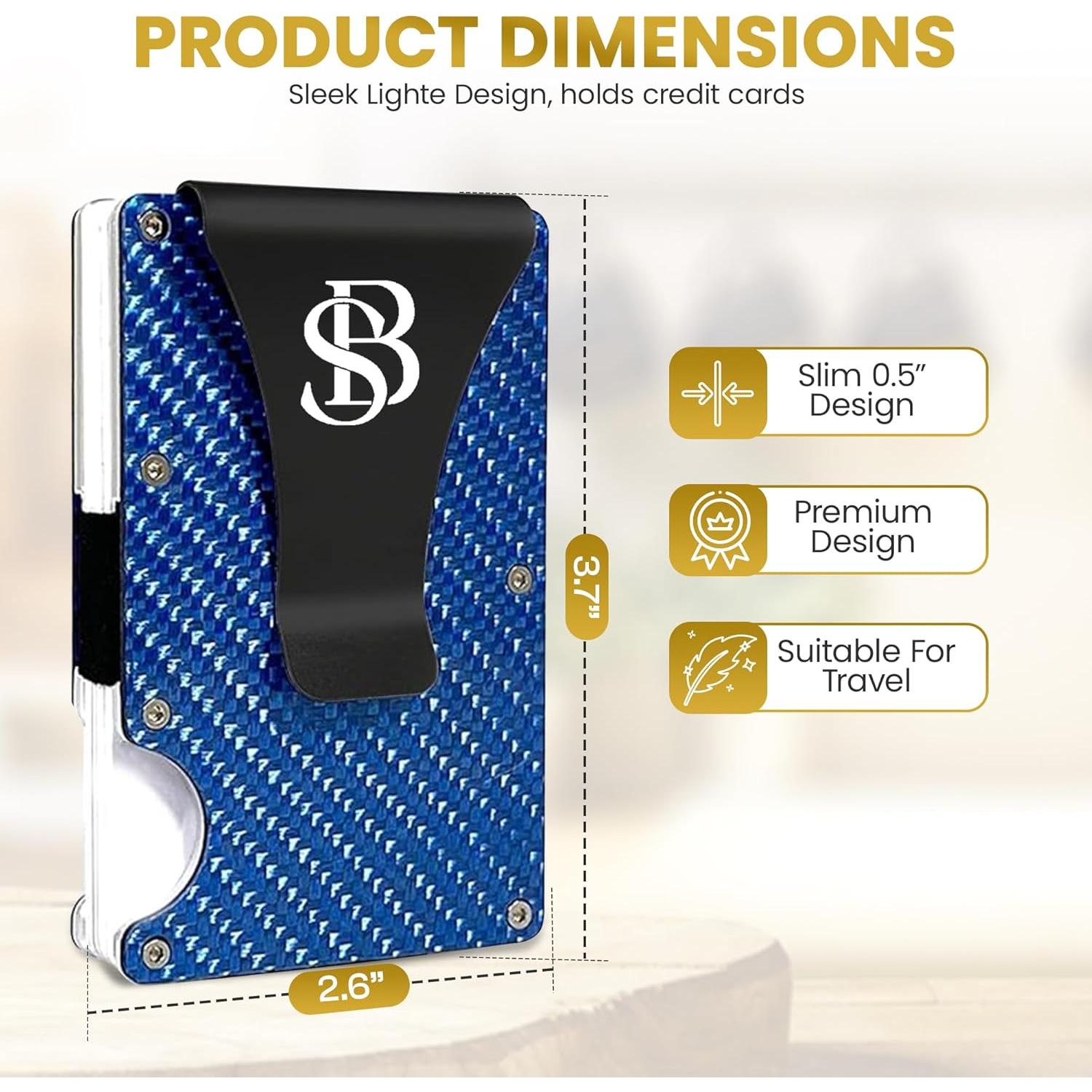 Billetera delgada RFID Hombre Gentleman Essentials Azul