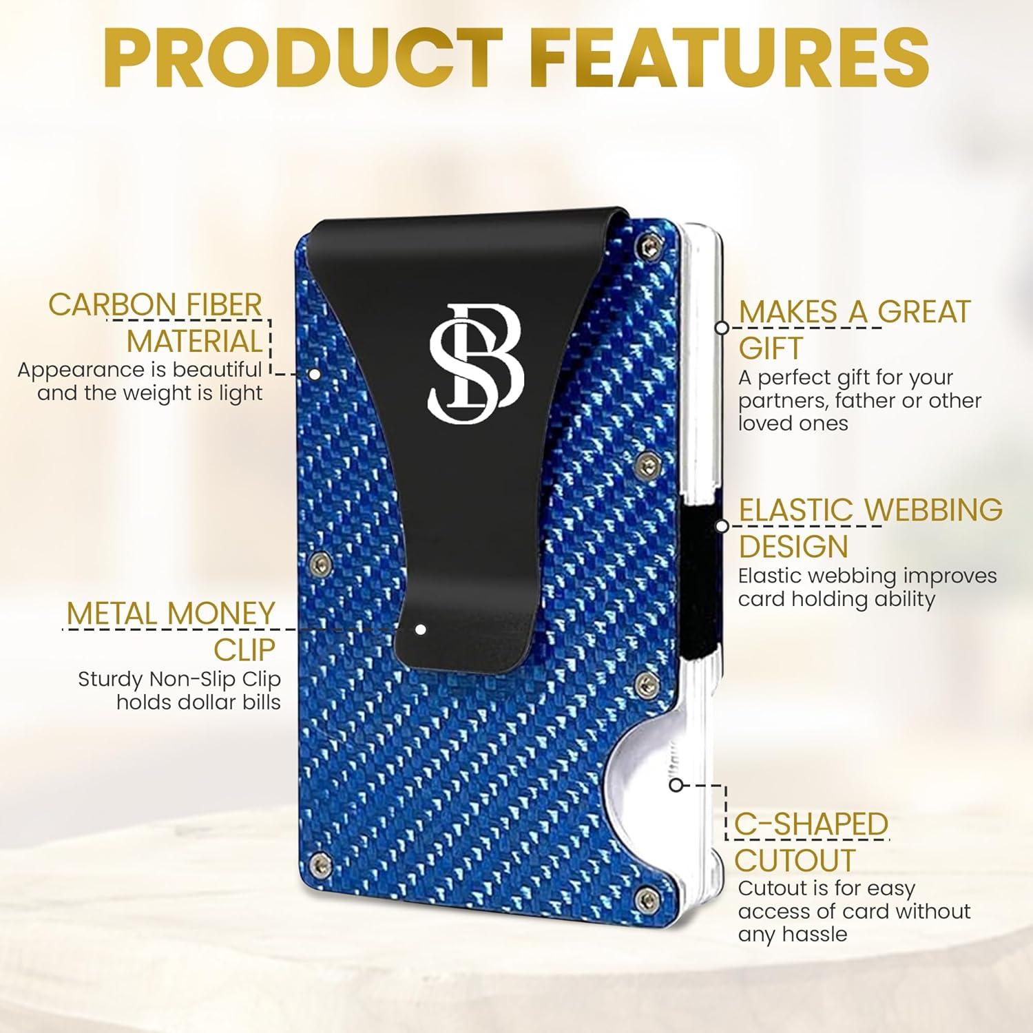 Billetera delgada RFID Hombre Gentleman Essentials Azul