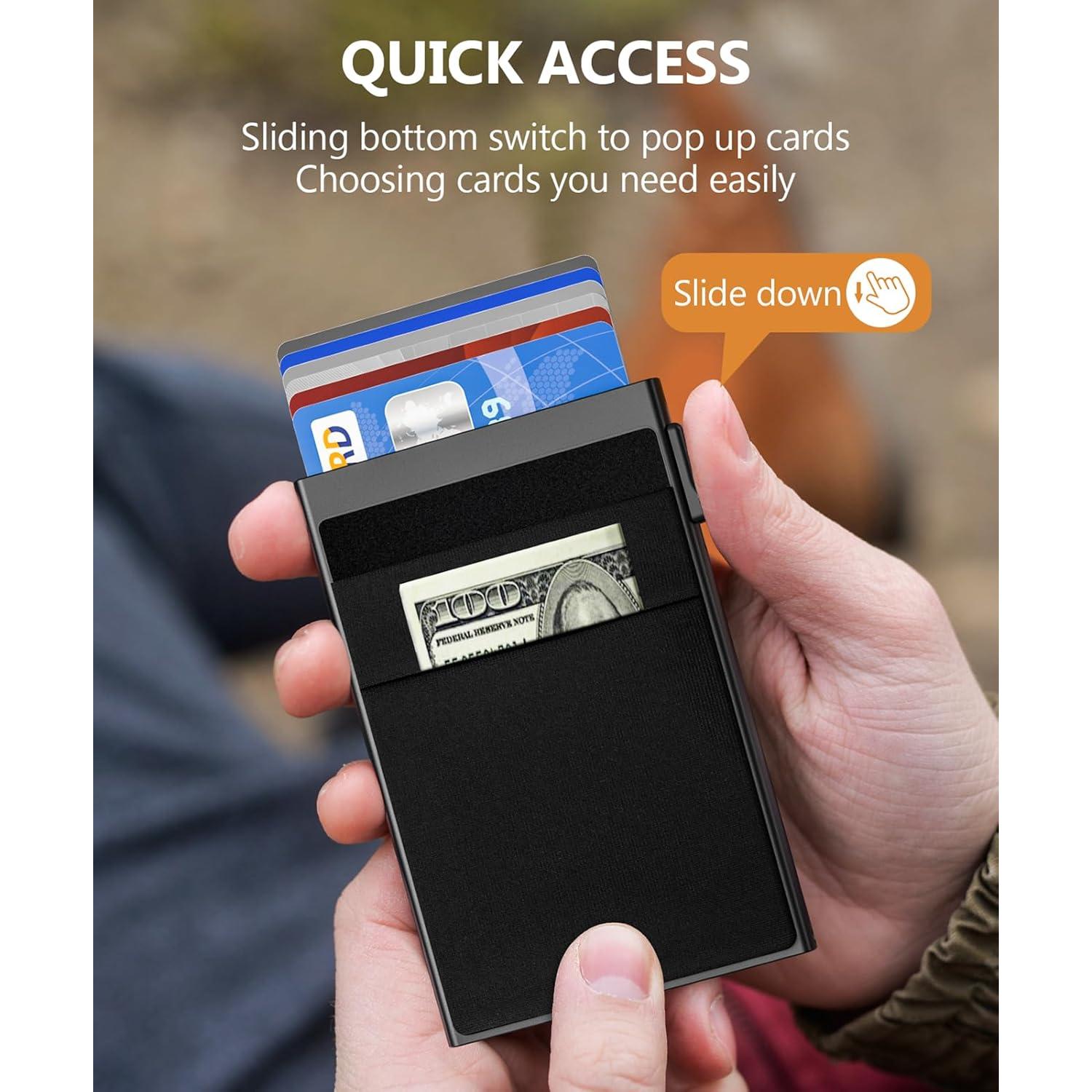 Cartera Slim ONLOOKER para Hombres con Bloqueo RFID - Negro Mate