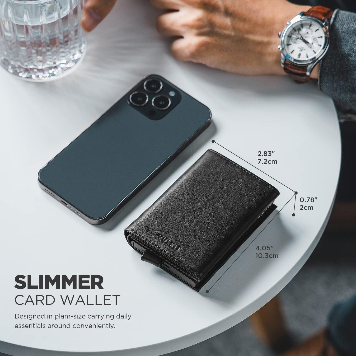 Cartera Plegable Minimalista VULKIT con Bloqueo RFID para Hombres