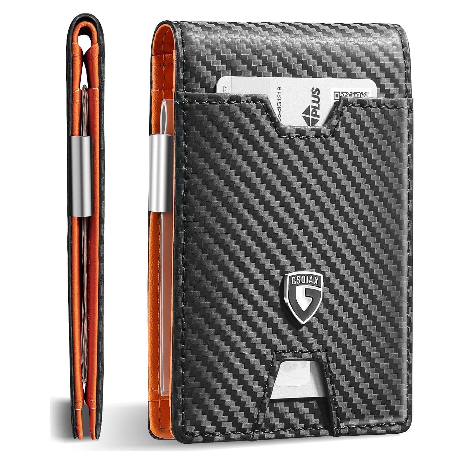 Cartera Slim RFID GSOIAX para Hombre en Fibra de Carbono