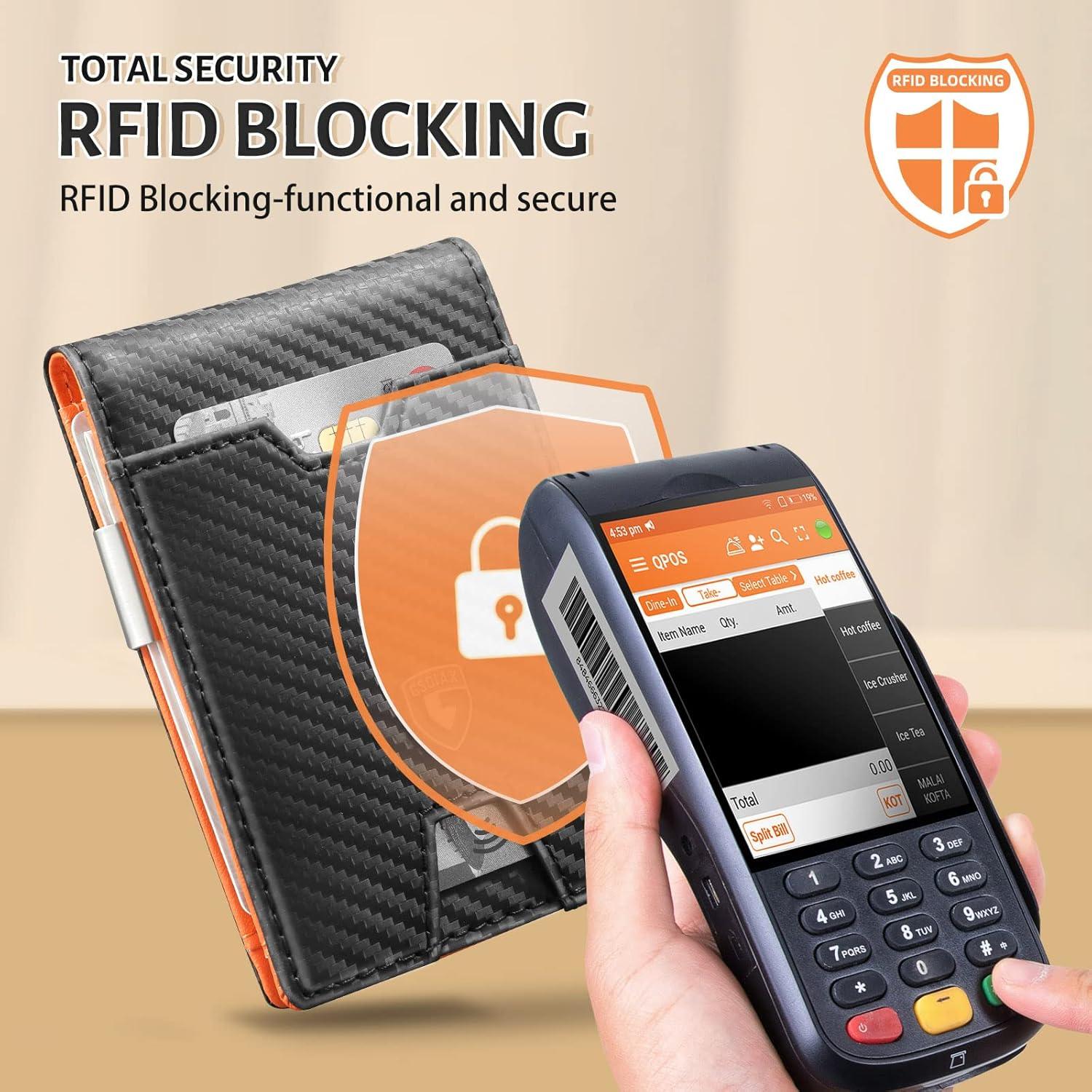 Cartera Slim RFID GSOIAX para Hombre en Fibra de Carbono