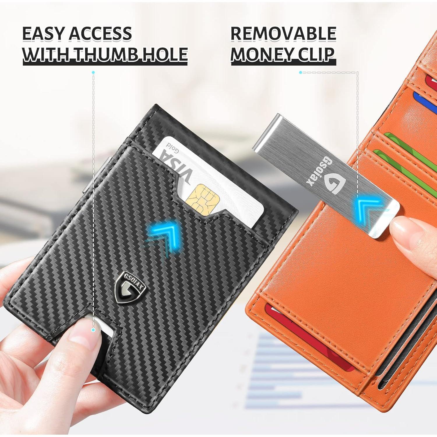 Cartera Slim RFID GSOIAX para Hombre en Fibra de Carbono