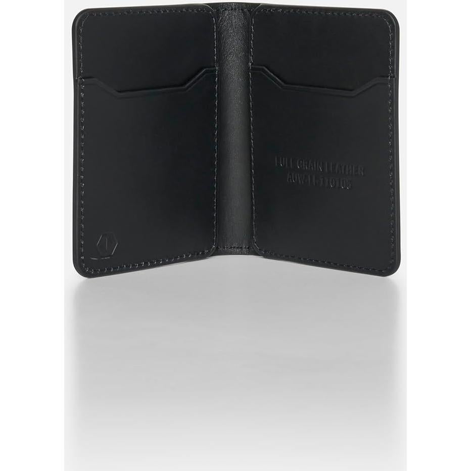 Cartera Bifold Ridge para Hombres - Cuero Negro Medianoche con Bloqueo RFID