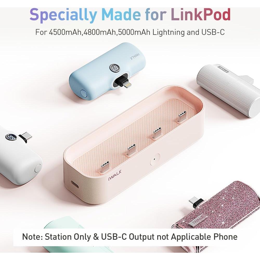 Estación de Carga iWALK LinkPod Rosa para Cargadores Portátiles