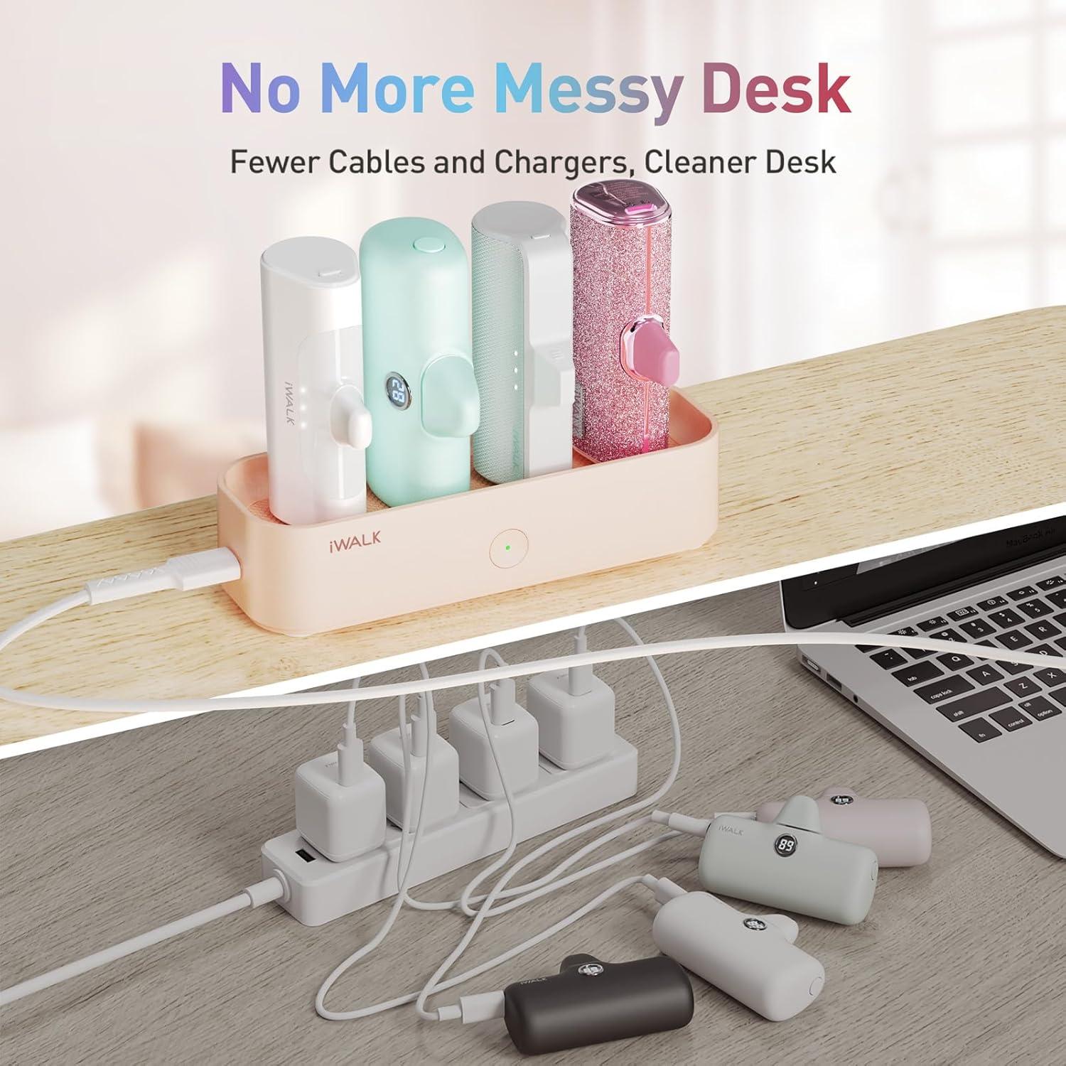 Estación de Carga iWALK LinkPod Rosa para Cargadores Portátiles