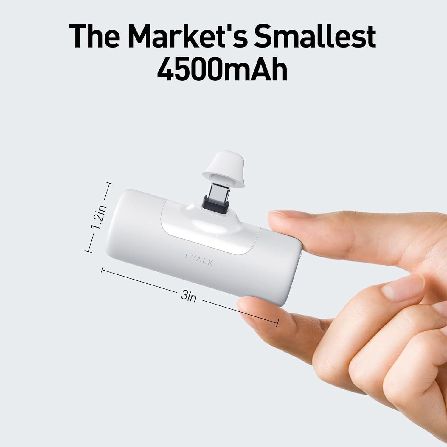 Cargador Portátil iWALK 4500mAh USB-C para iPhone y Android
