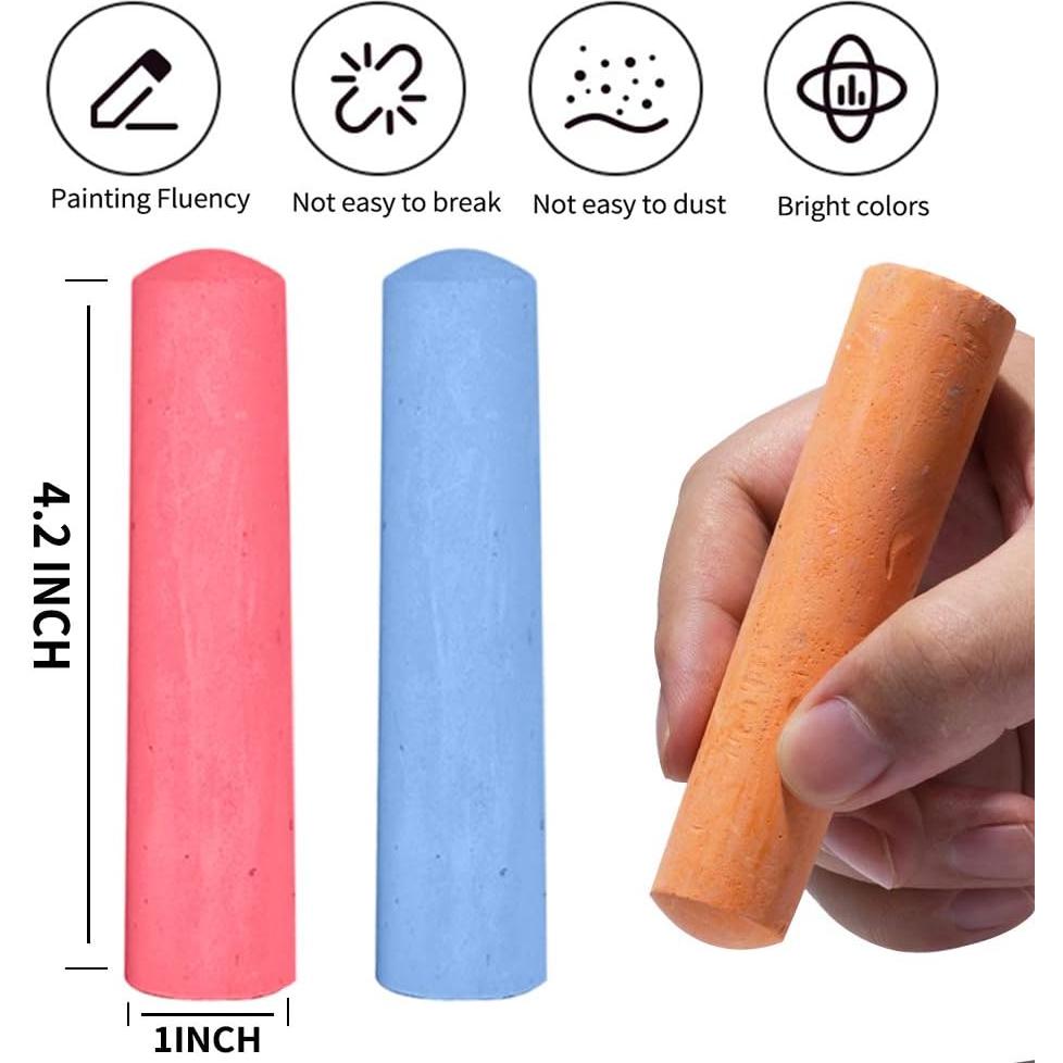 Paquete de 180 tizas jumbo JASNKKONT lavables 20 colores