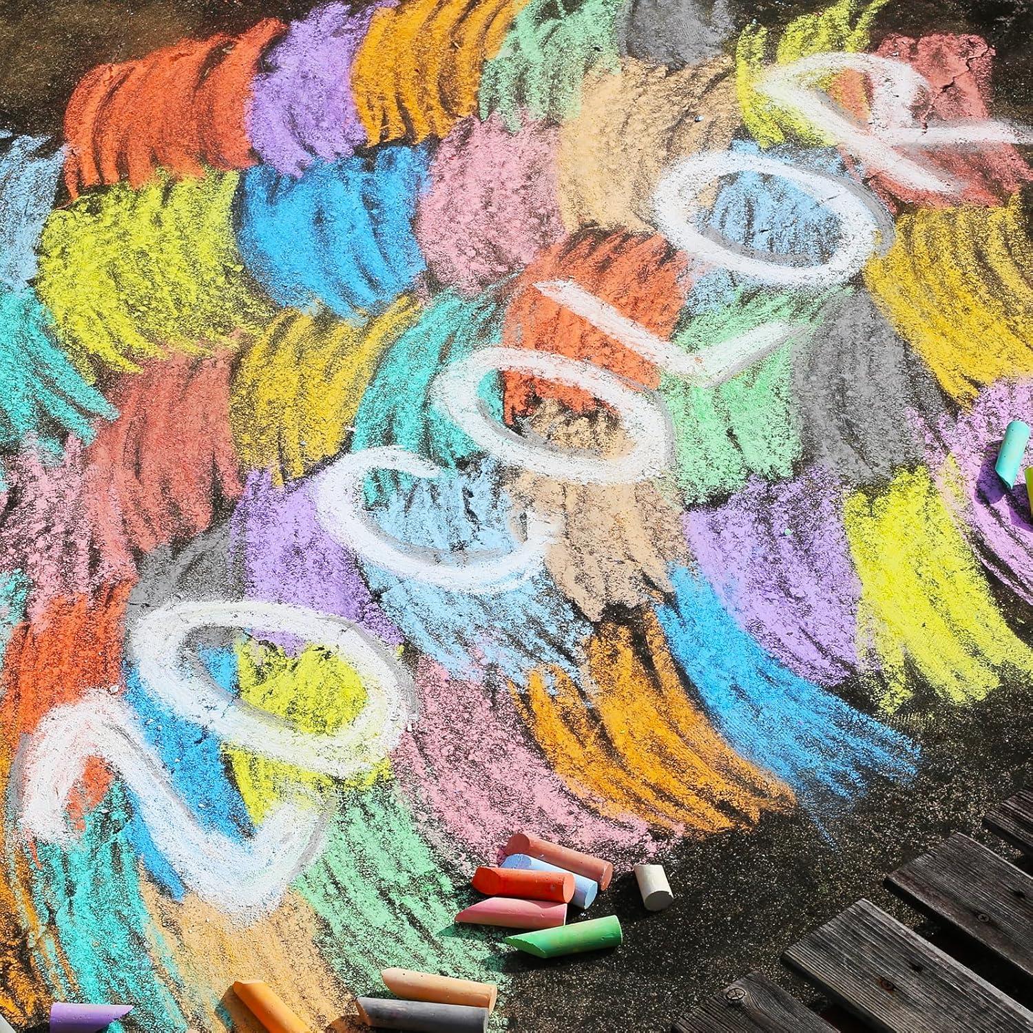 Paquete de 180 tizas jumbo JASNKKONT lavables 20 colores