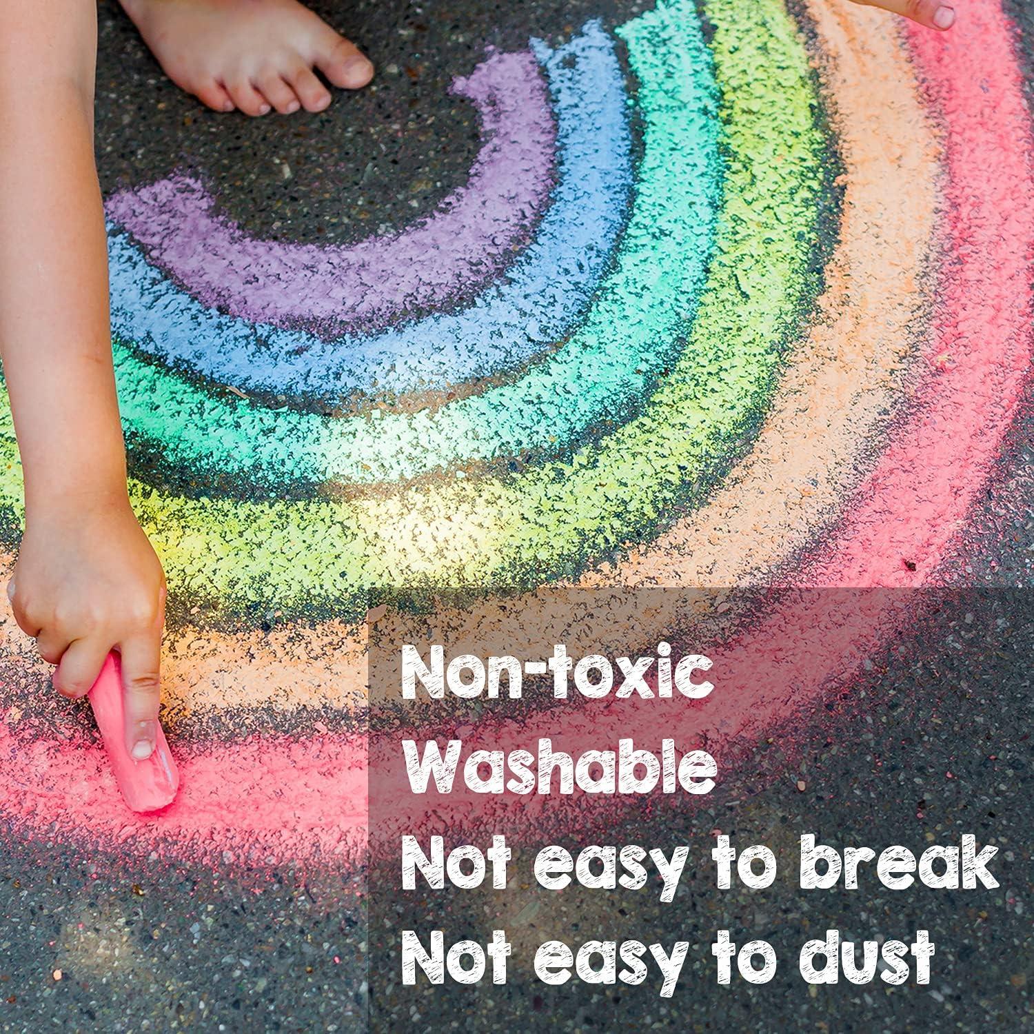 Paquete de 180 tizas jumbo JASNKKONT lavables 20 colores