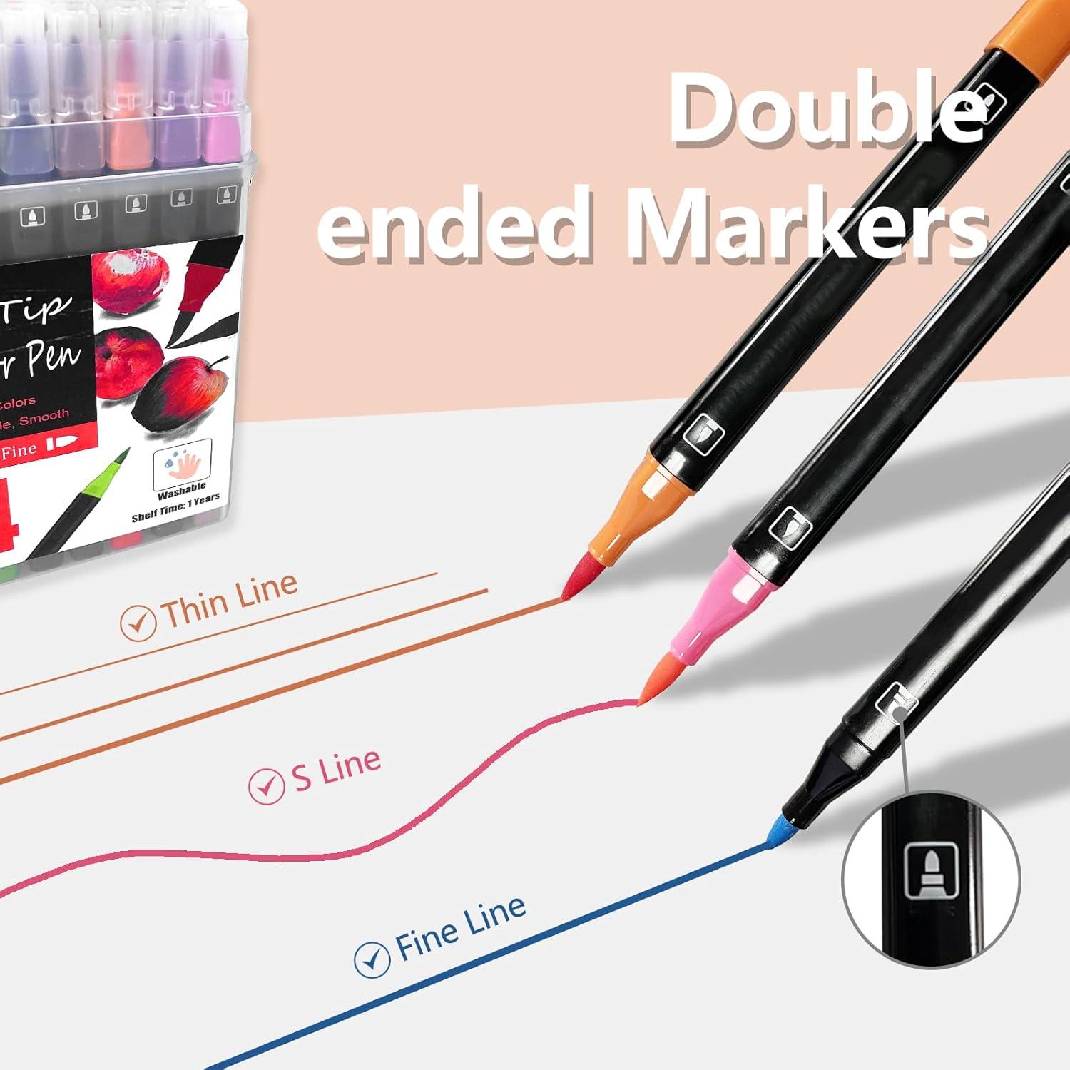 Marcadores Doble Cara ONMUST 24 Colores No Tóxicos