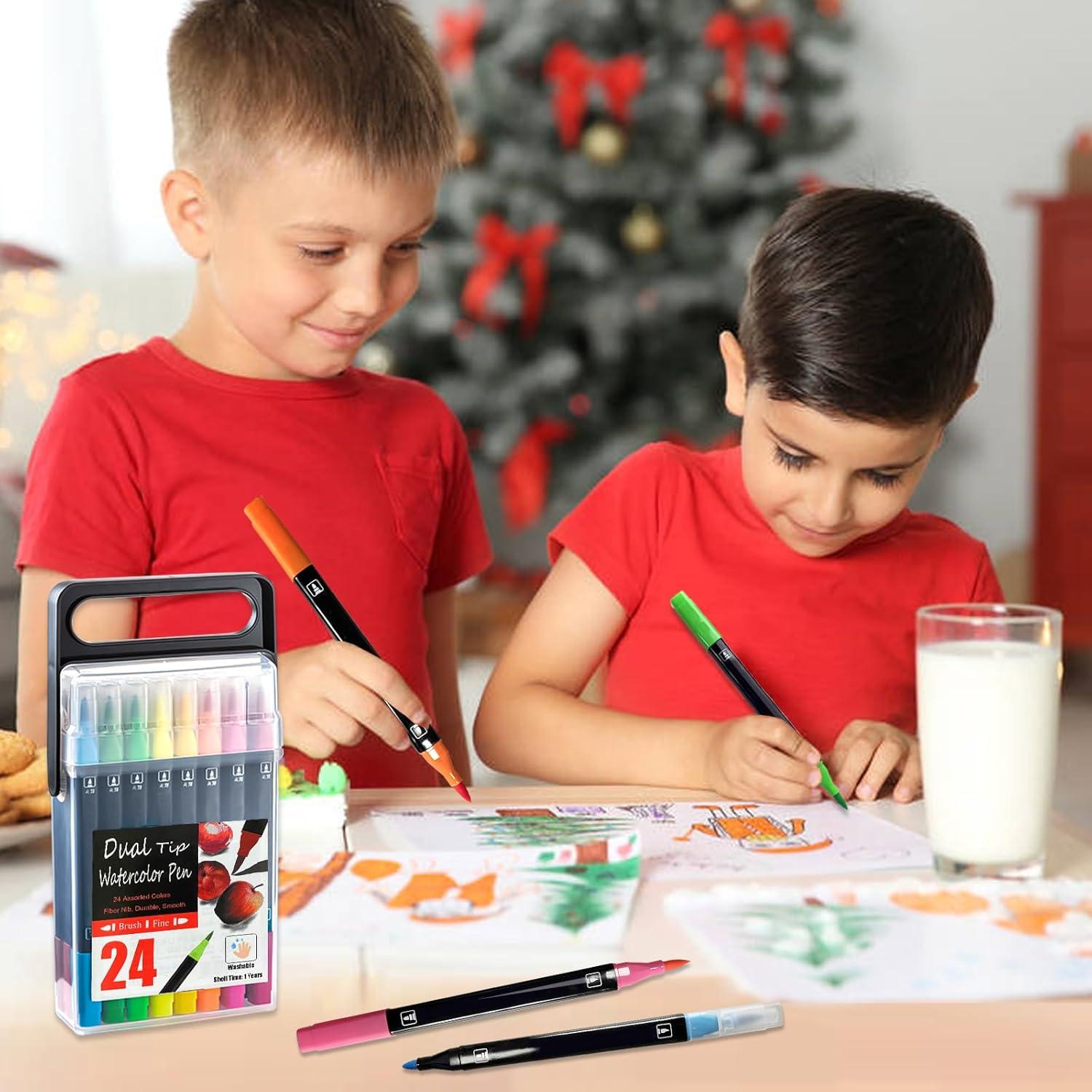 Marcadores Doble Cara ONMUST 24 Colores No Tóxicos