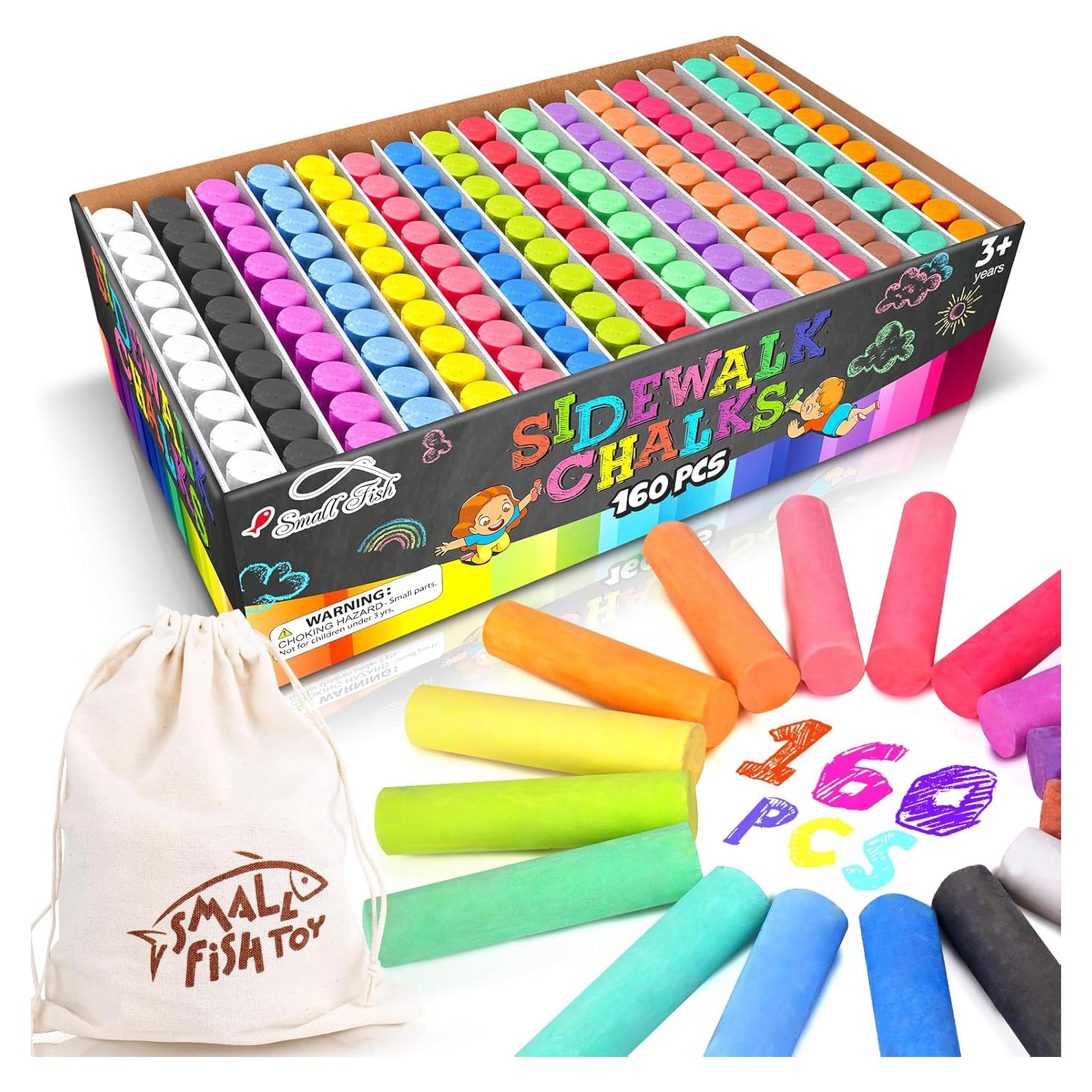 Juego de Tizas de Acera PEQUEÑO PEZ 160PCS Multicolor