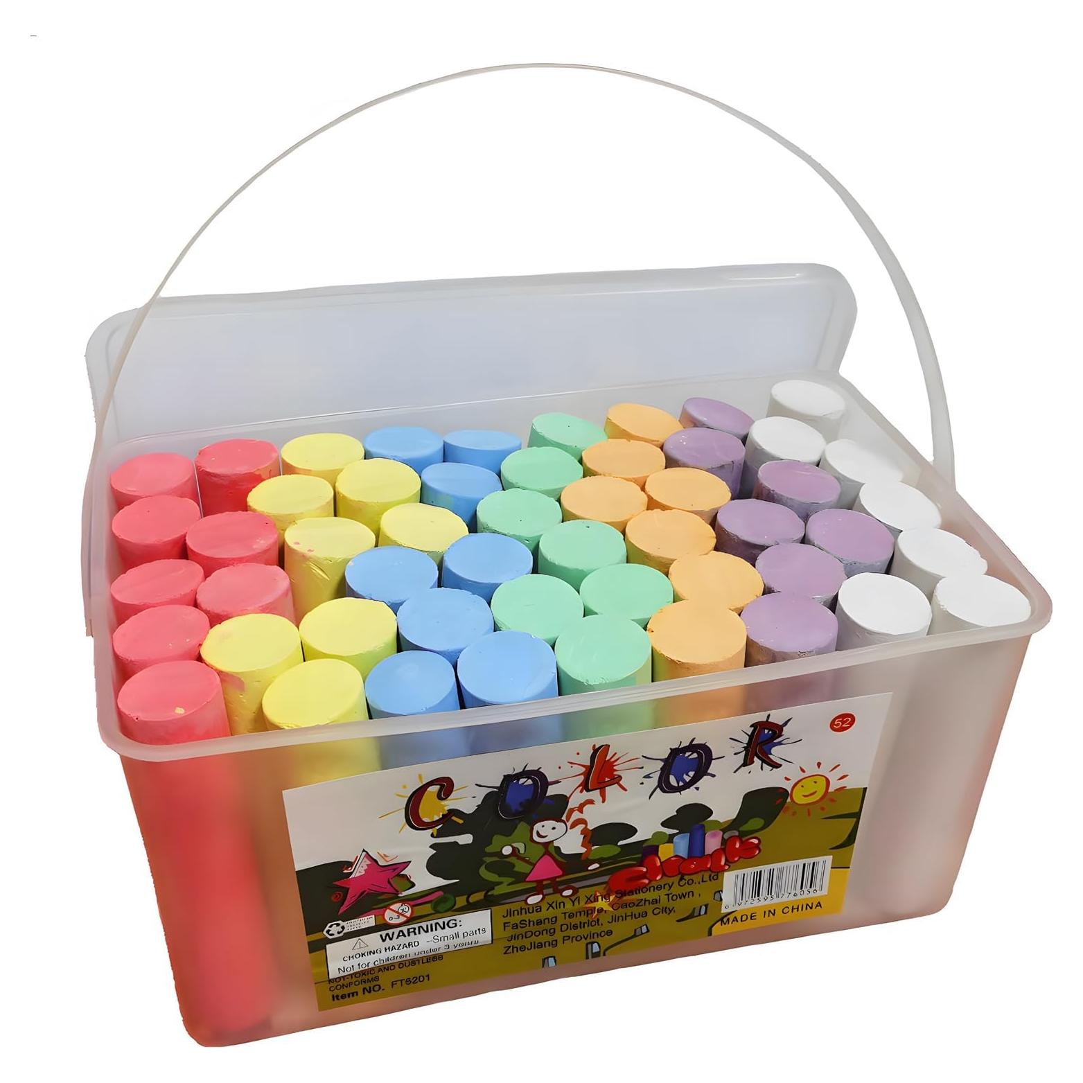 Juego de Tiza de Acera J-hong 52 Piezas Multicolor Lavable