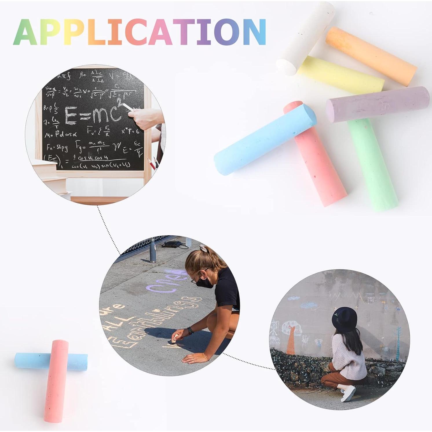 Juego de Tiza de Acera J-hong 52 Piezas Multicolor Lavable