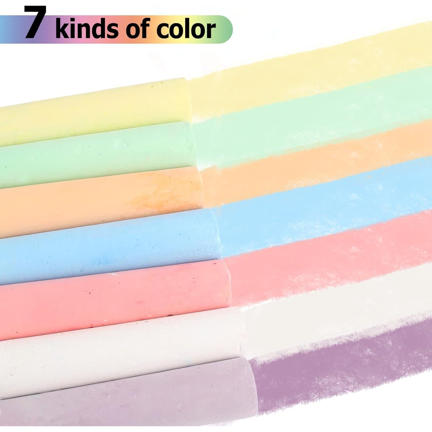 Juego de Tiza de Acera J-hong 52 Piezas Multicolor Lavable