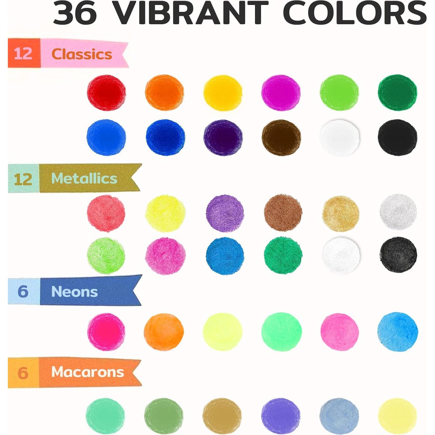 Palitos de Pintura Tempera TMOL 36 Colores No Tóxicos