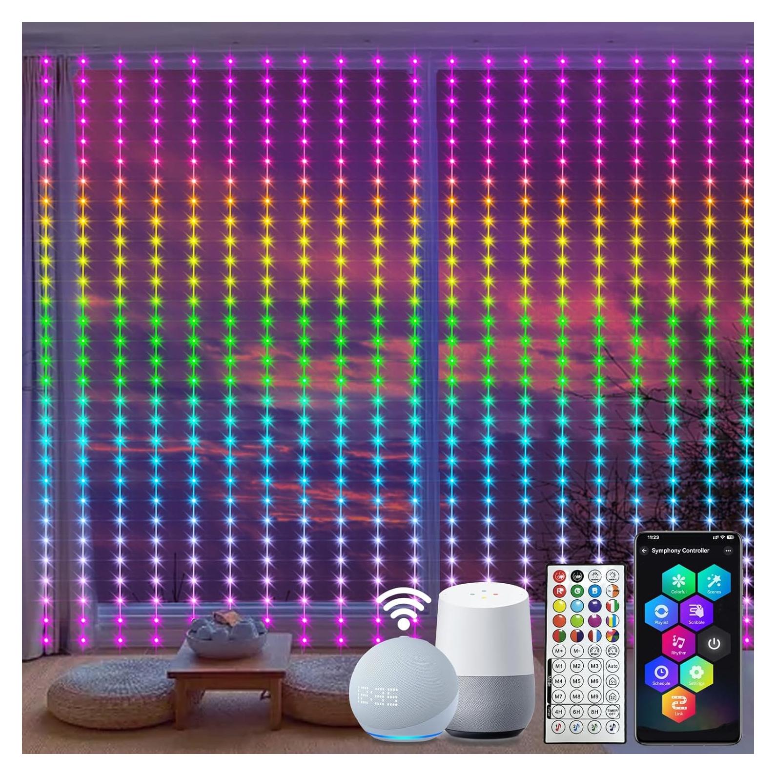 Luces de Cortina LED RGB ZAIYW 600 LEDs 6.1x3.05m WiFi