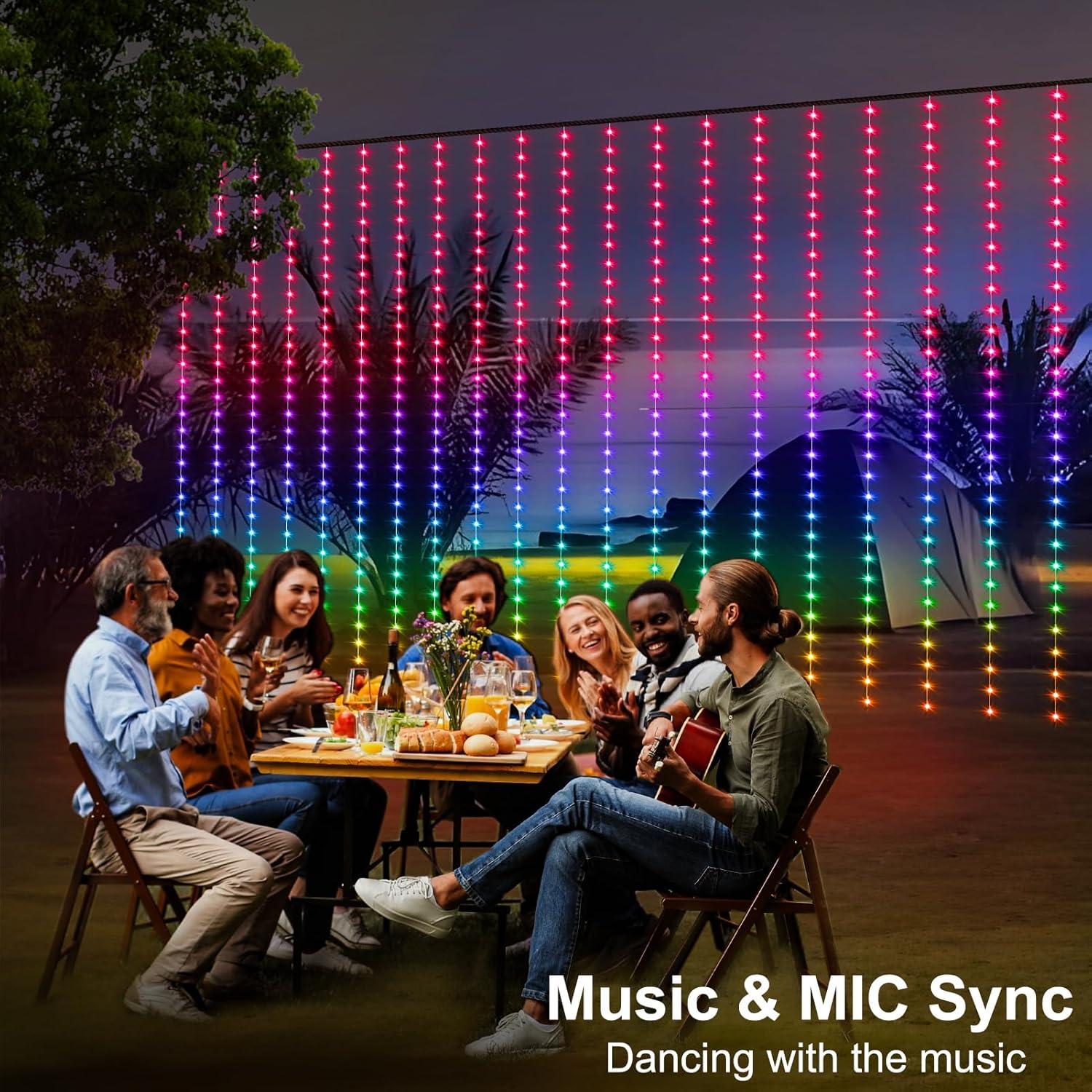 Luces de Cortina LED RGB ZAIYW 600 LEDs 6.1x3.05m WiFi