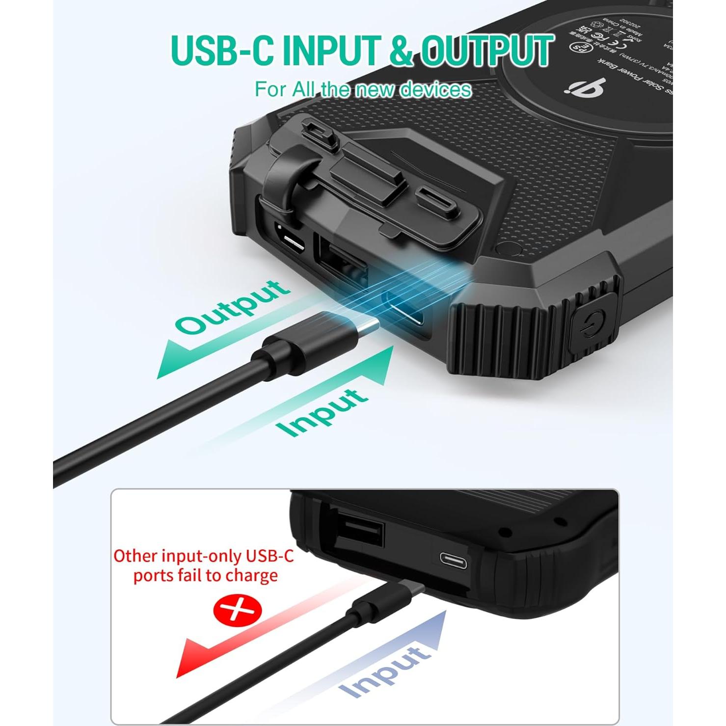 Cargador Solar Power Bank BLAVOR 10,000mAh Inalámbrico 20W