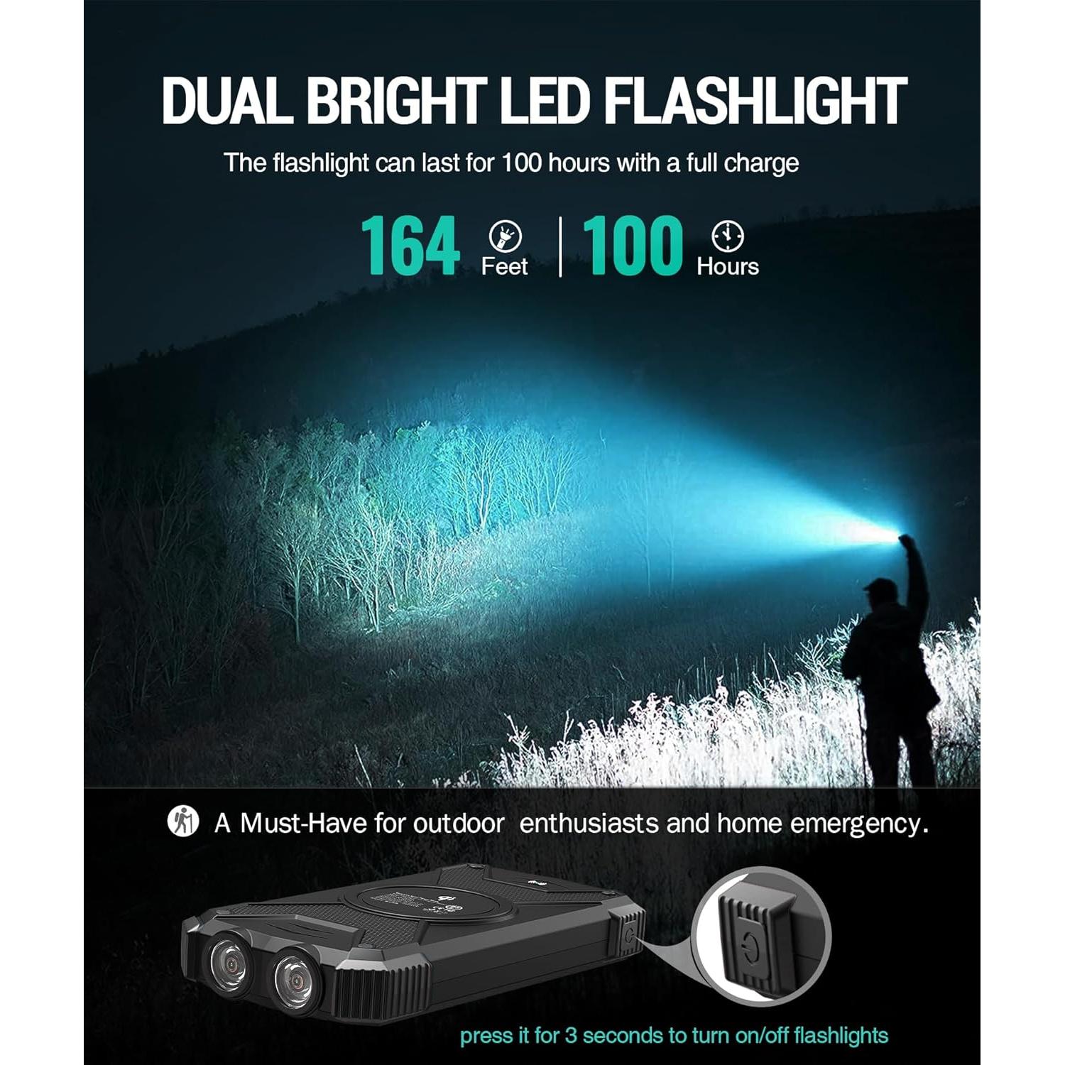 Cargador Solar Power Bank BLAVOR 10,000mAh Inalámbrico 20W