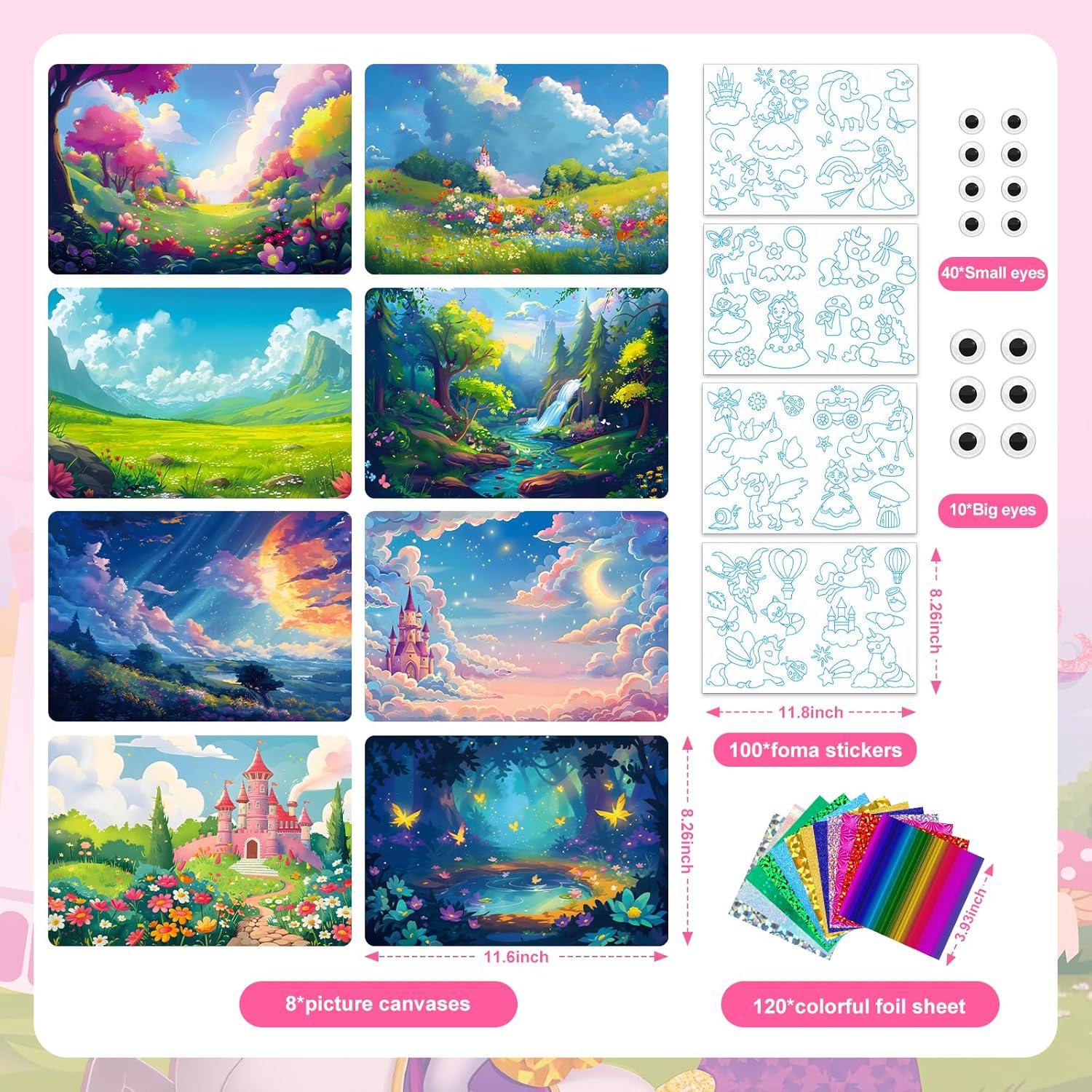 Homicozy Kit de Arte con Foil Unicornio y Princesa