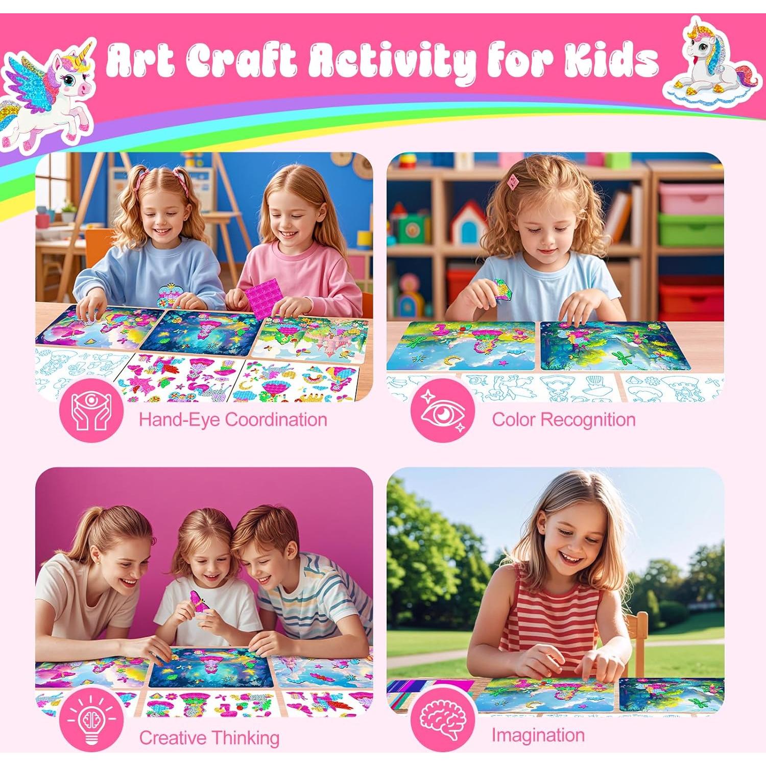 Homicozy Kit de Arte con Foil Unicornio y Princesa