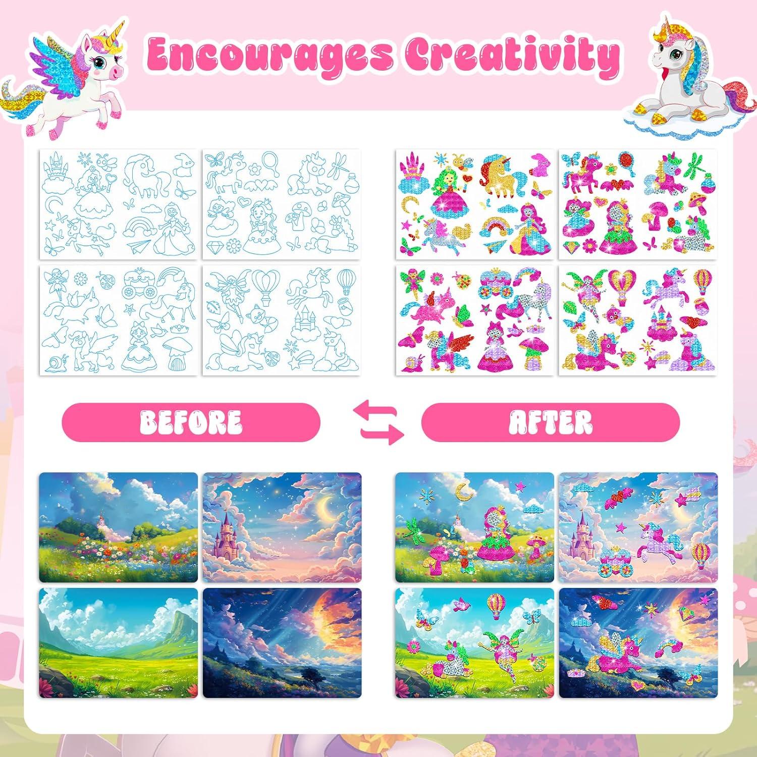 Homicozy Kit de Arte con Foil Unicornio y Princesa