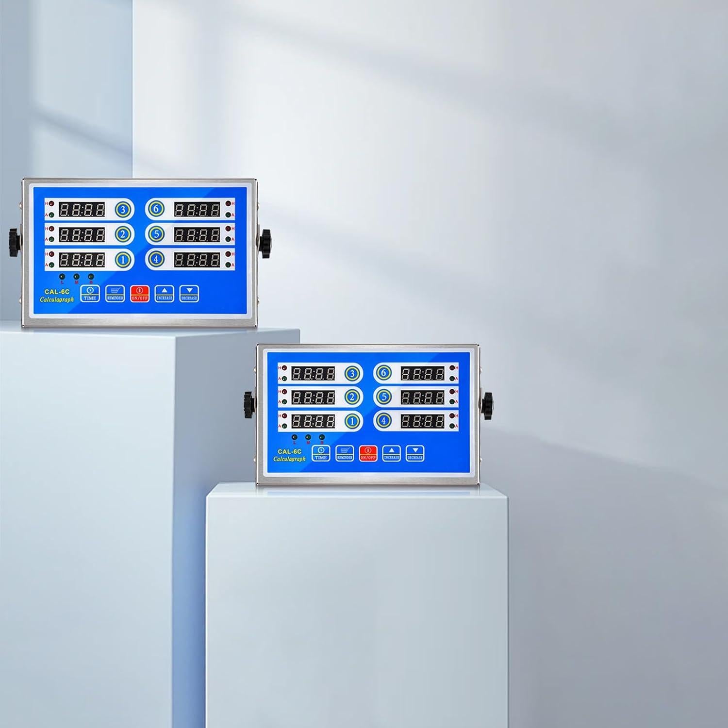 Temporizador Digital de Cocina 6 Canales Genérico Acero Inoxidable