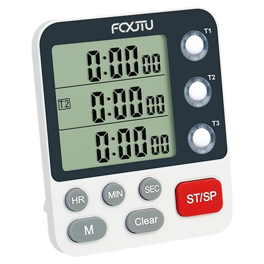Temporizador de Cocina Digital FCXJTU Triple 3 Canales 100 Horas