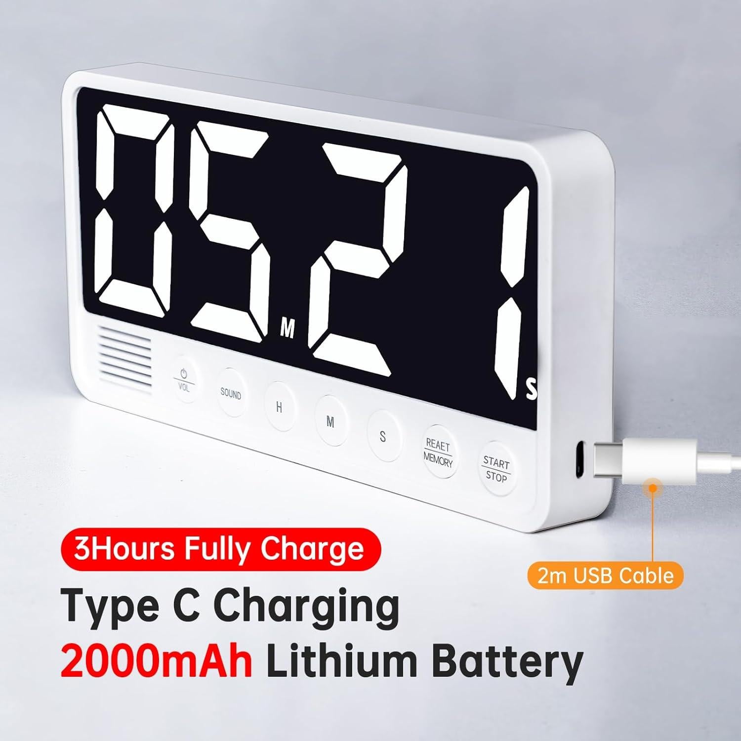 Temporizador Digital de Cocina FCXJTU LED 7.1" Recargable