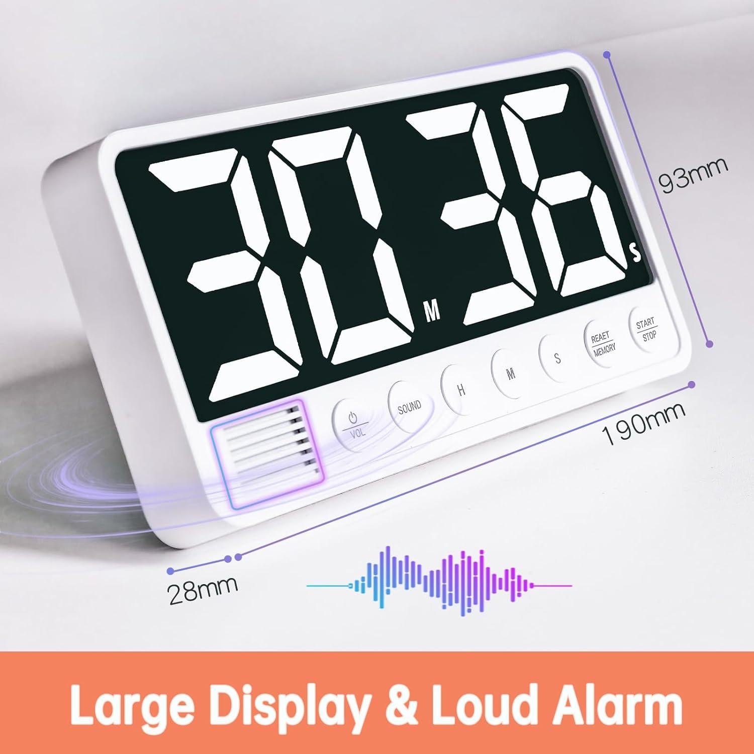 Temporizador Digital de Cocina FCXJTU LED 7.1" Recargable