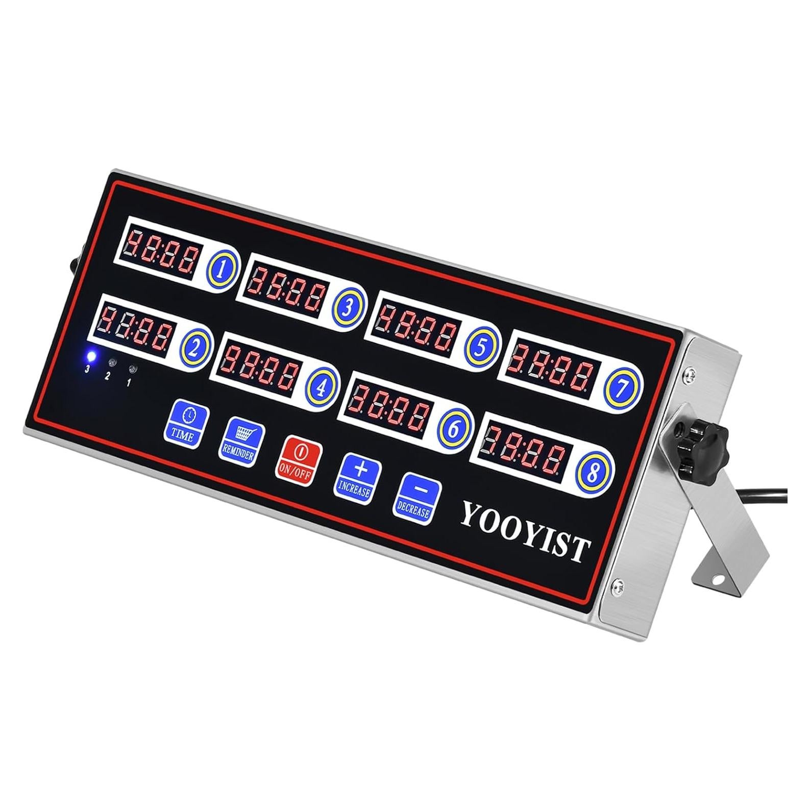 Temporizador Digital de Cocina YOOYIST 8 Canales Acero Inoxidable