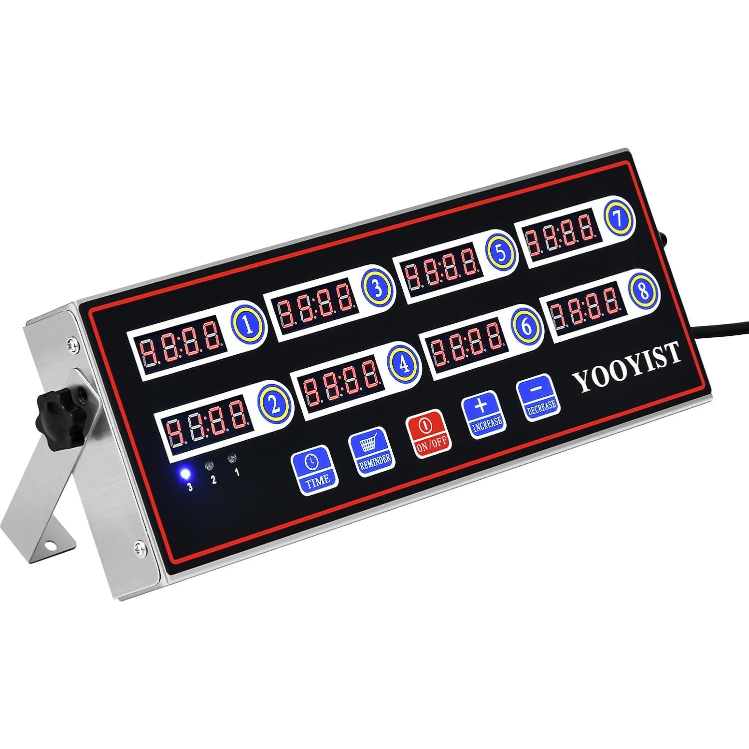Temporizador Digital de Cocina YOOYIST 8 Canales Acero Inoxidable