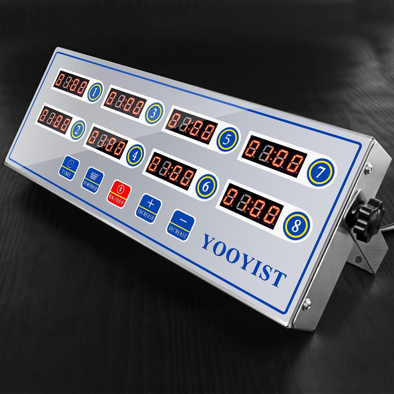 Temporizador Digital de Cocina YOOYIST 8 Canales Acero Inoxidable