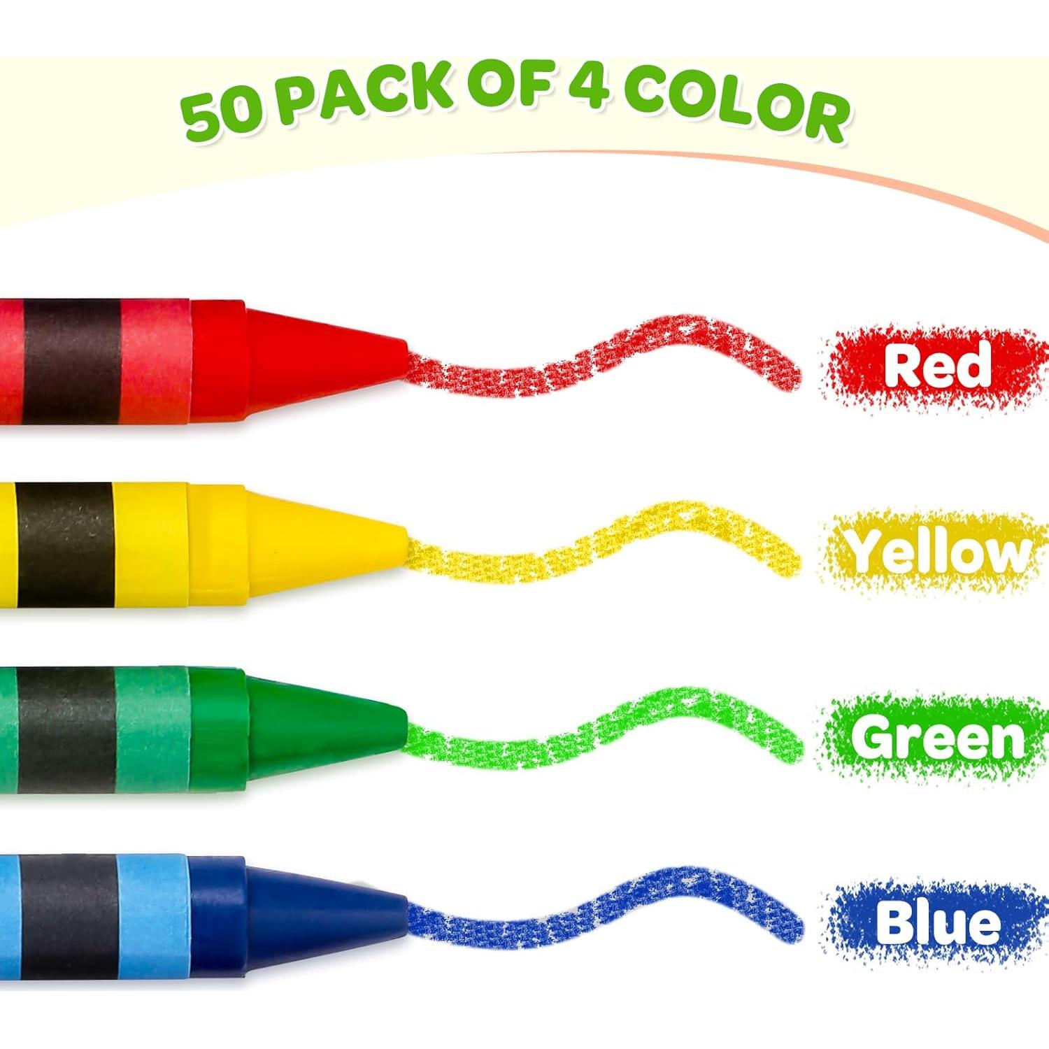 50 Crayones Ellinjan Mini 4 Colores para Niños